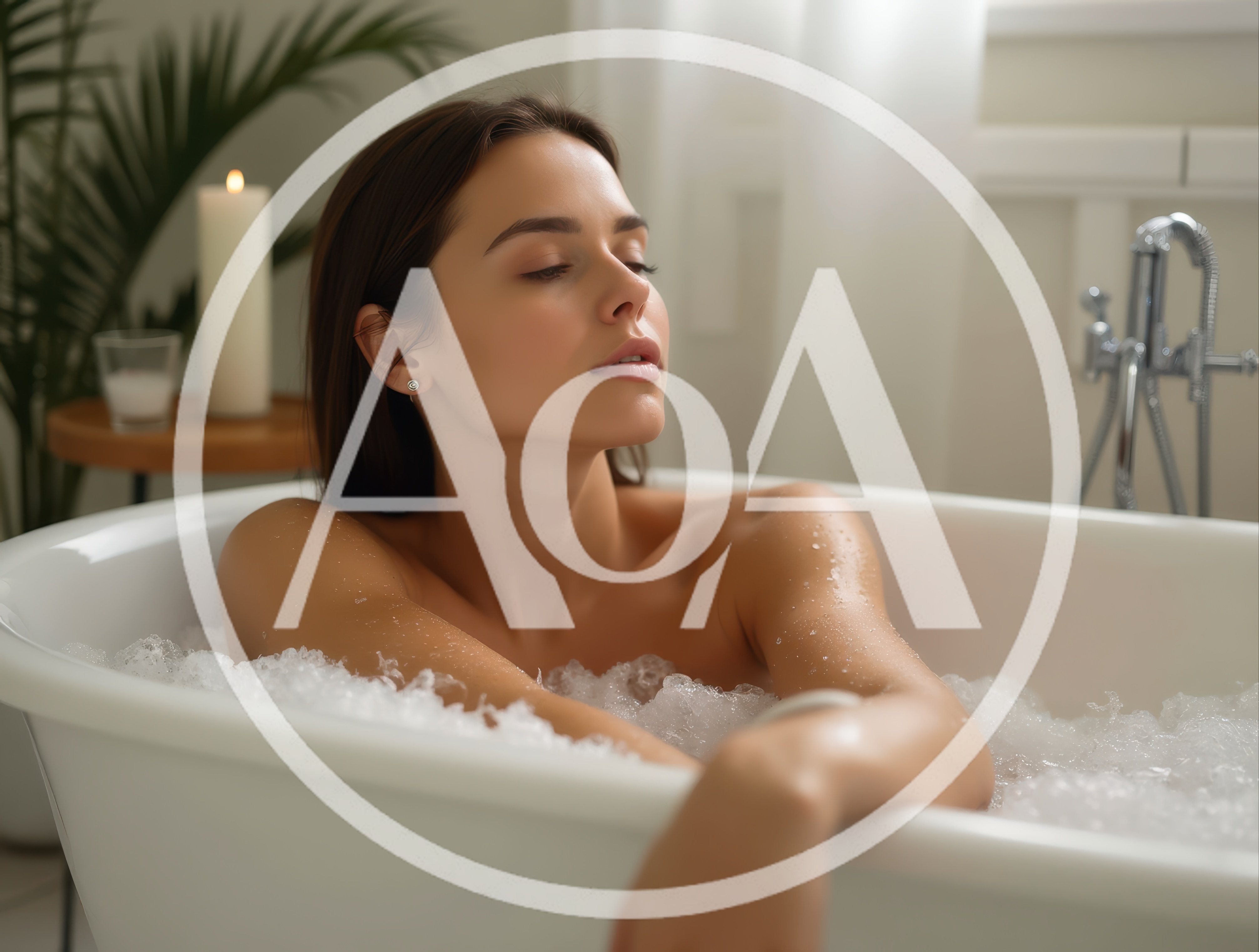 Young Woman Relaxing In A Bubble Bath