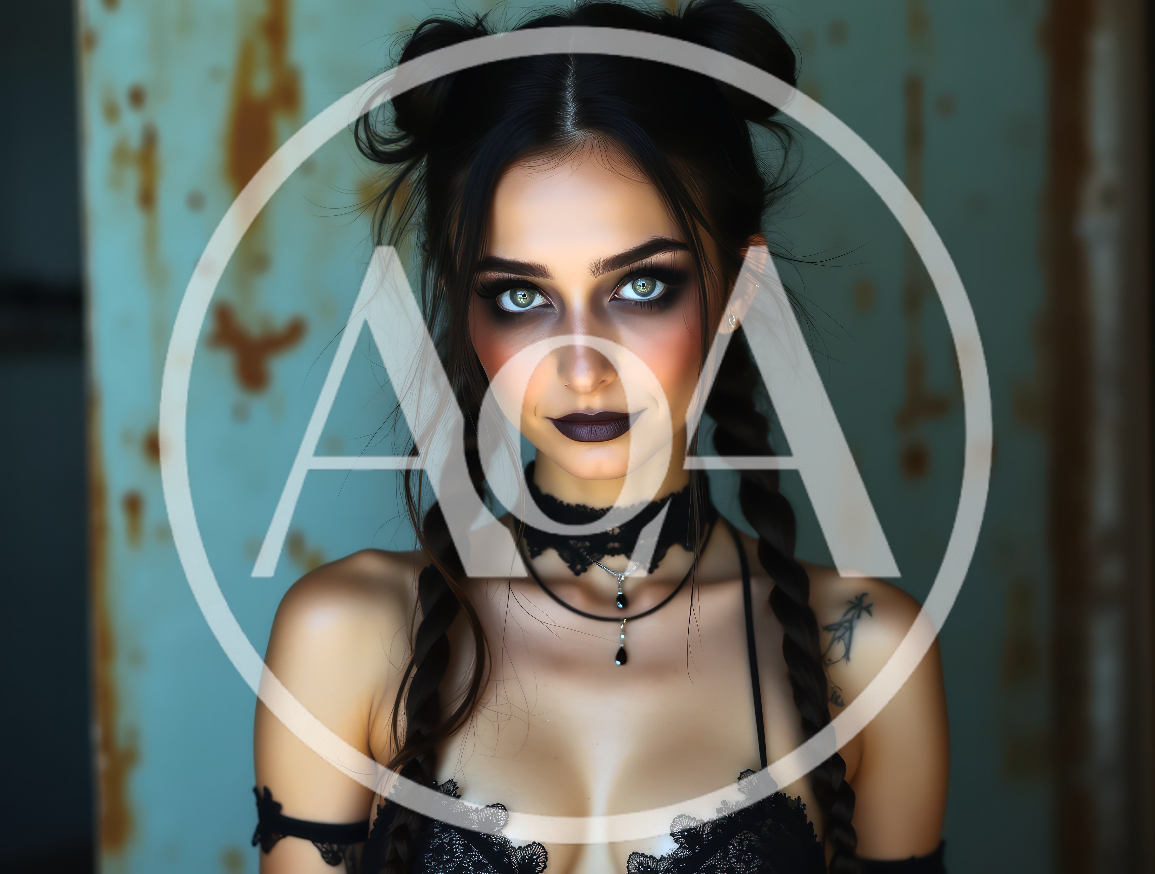 Portrait Of A Young Woman With Gothic Makeup