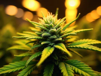 Close Up Of A Flowering Cannabis Plant