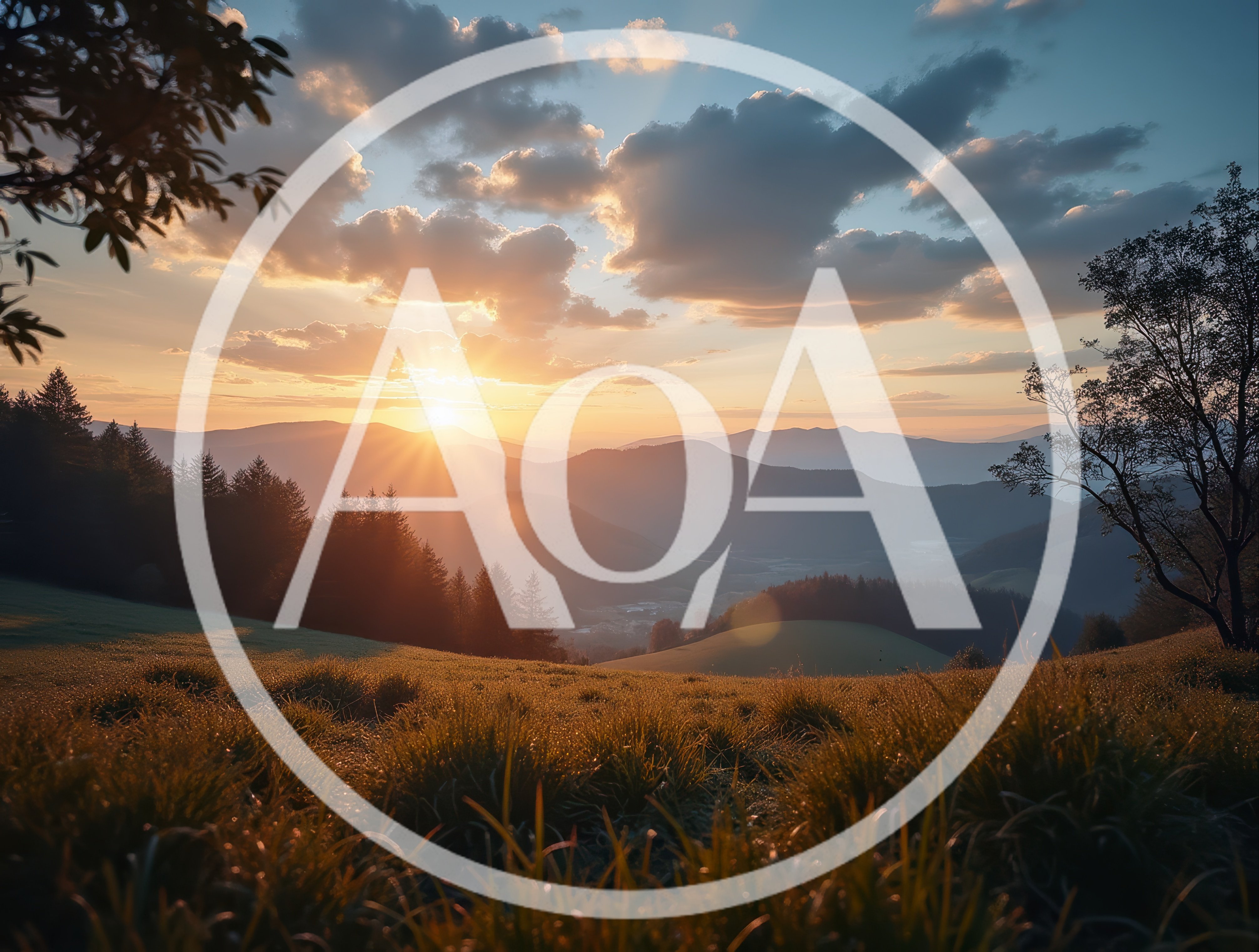 Golden Hour Sunset Over Rolling Mountain Landscape