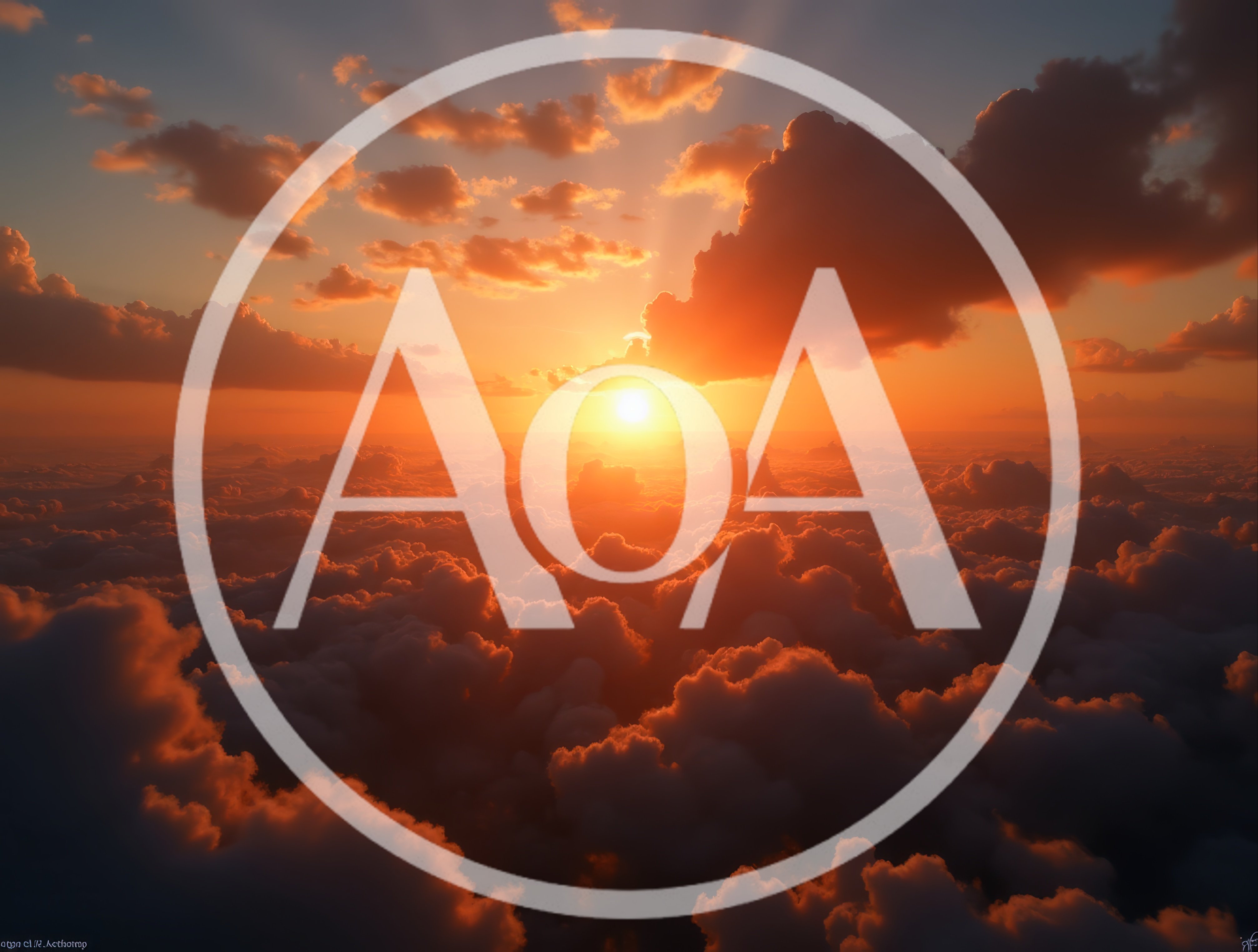 Aerial View Of Golden Sunset Above Dense Clouds