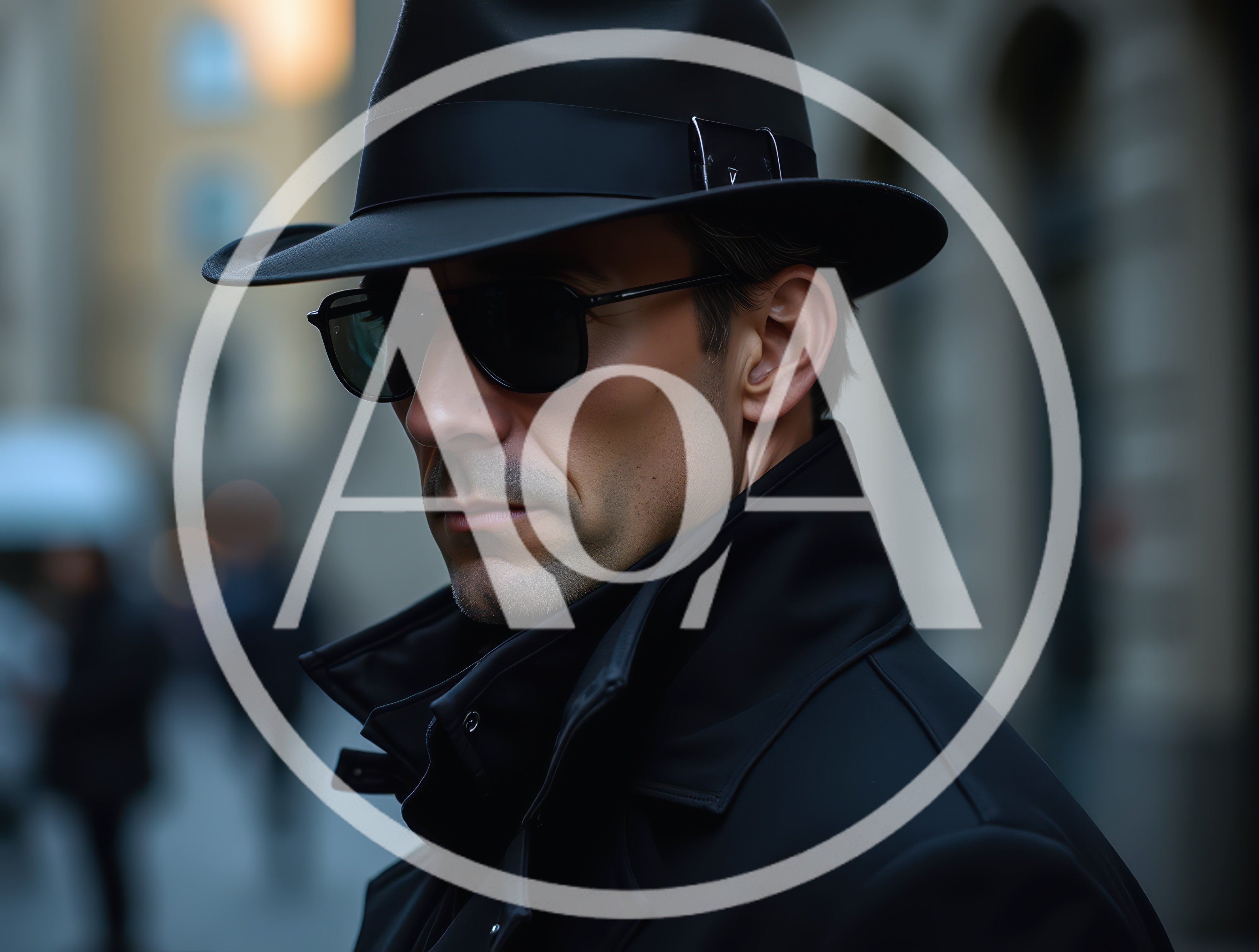 Mysterious Man in Fedora and Trench Coat