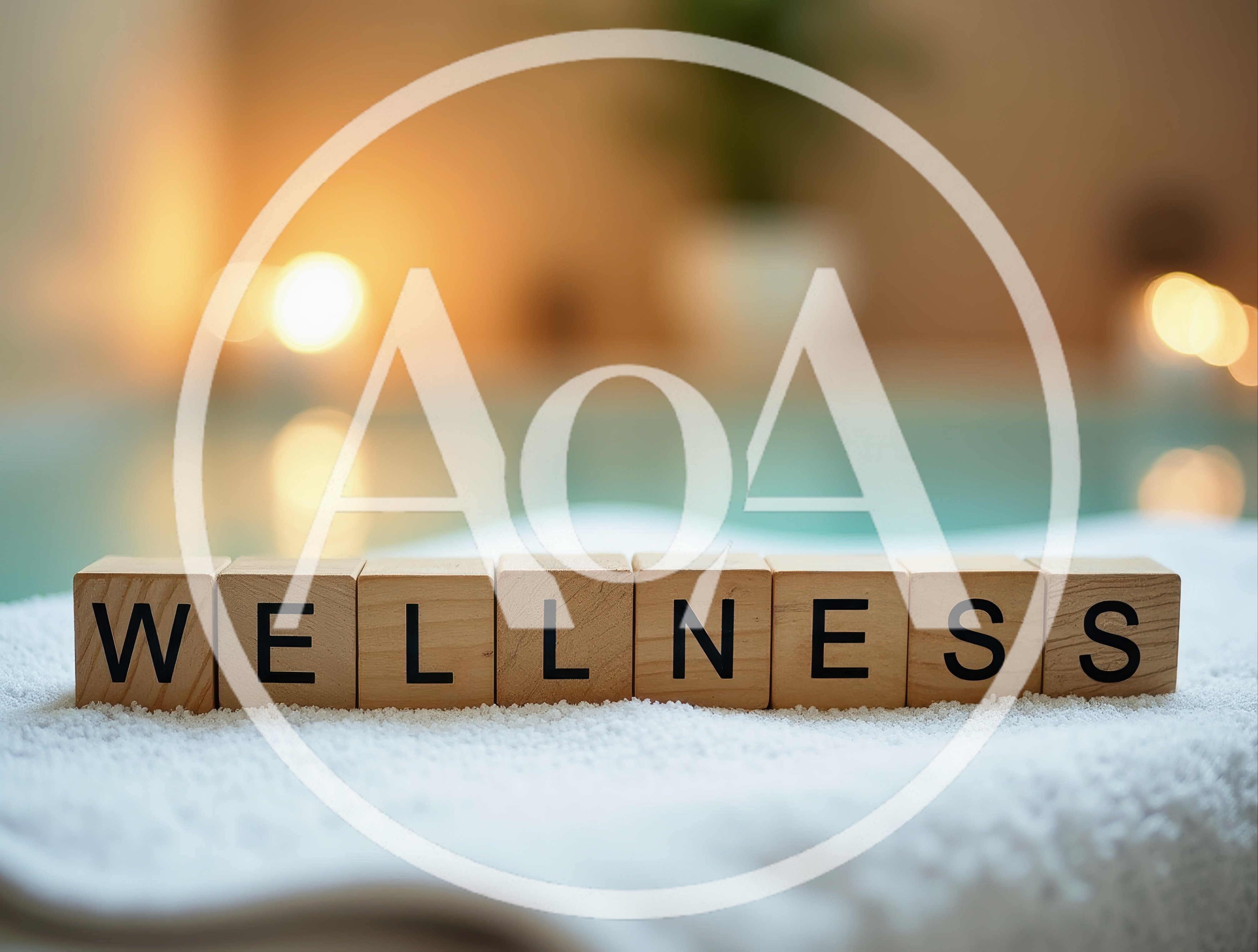 Wooden Blocks Spelling Wellness On A White Towel