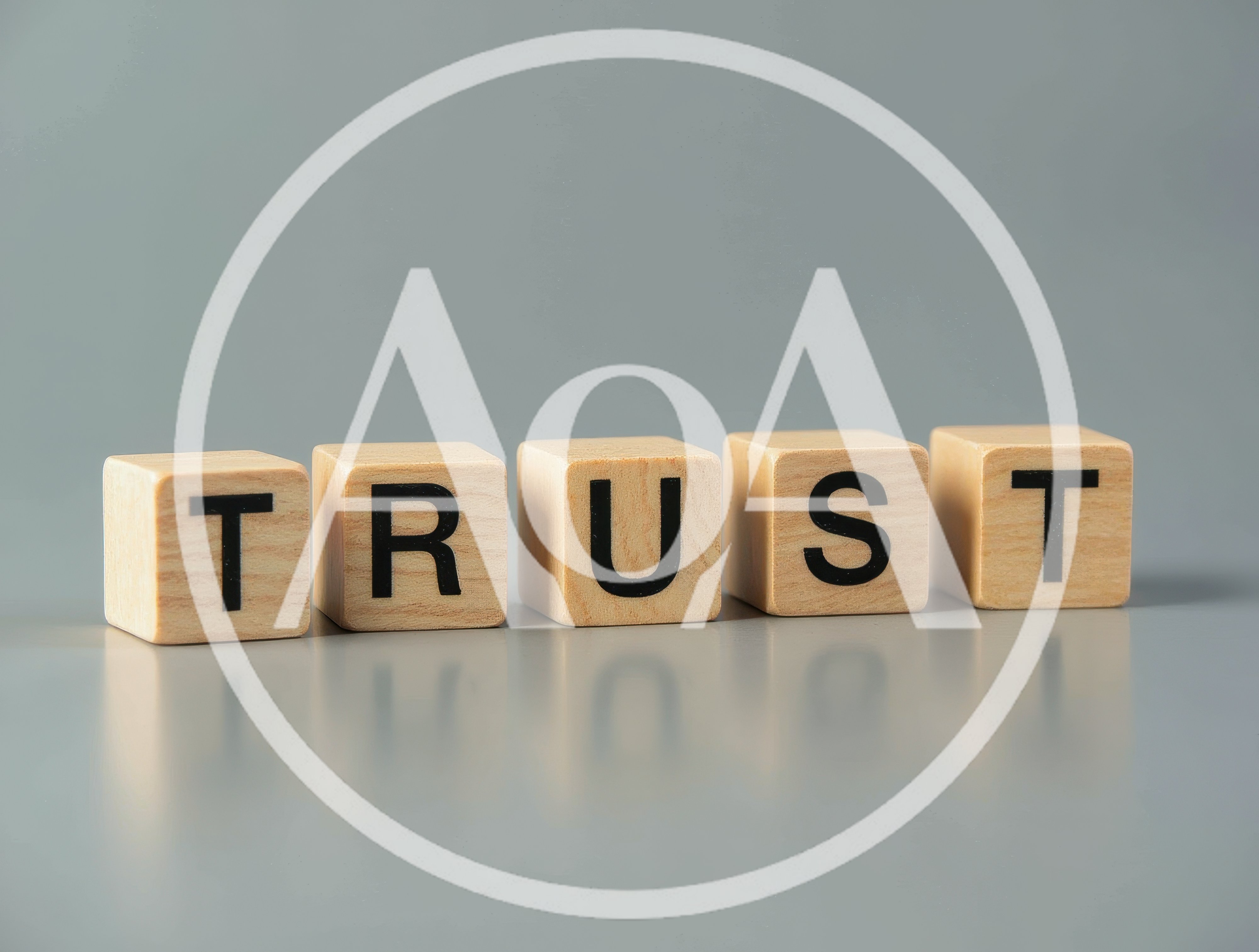 Wooden Blocks Spelling The Word Trust