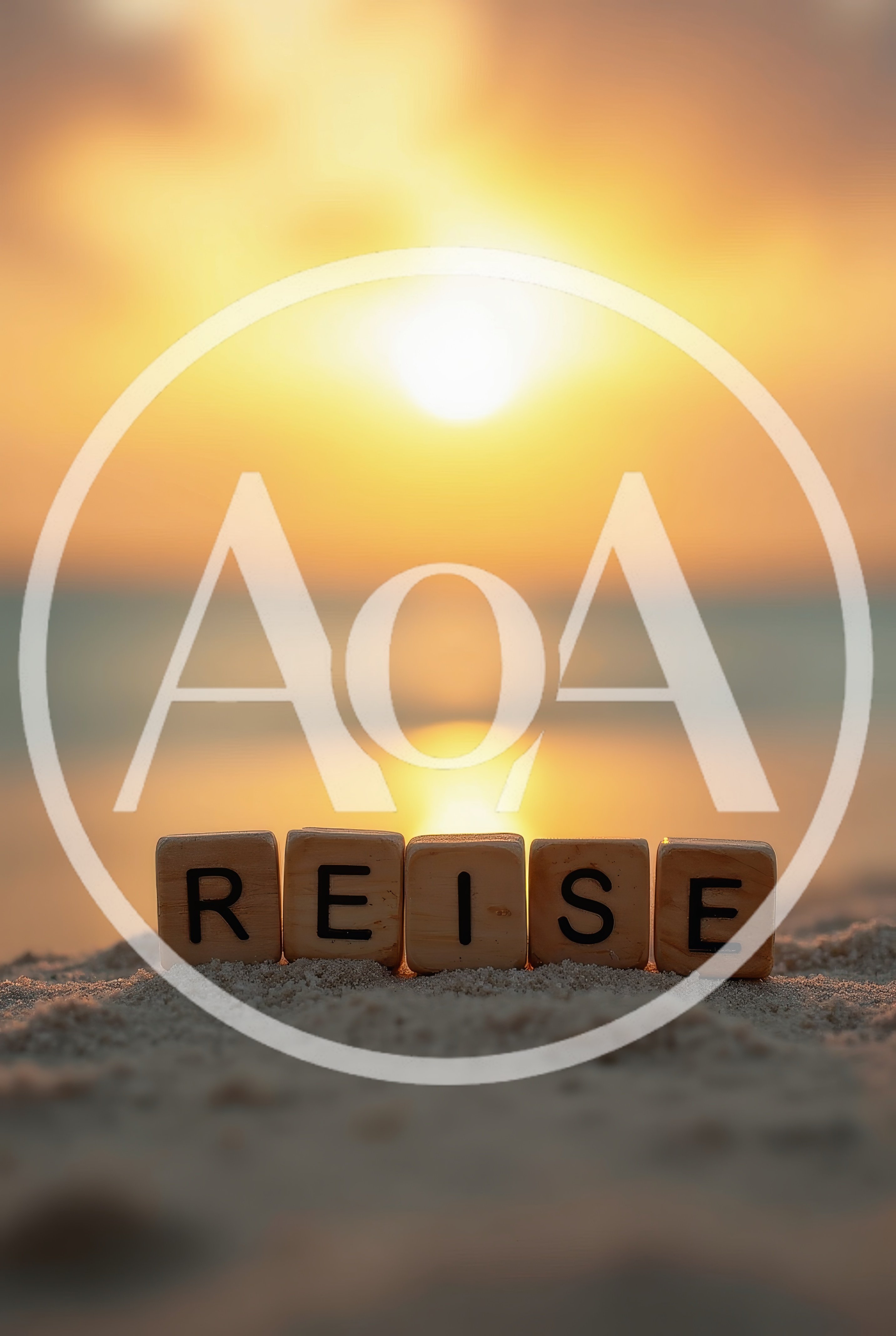 Wooden Letter Blocks Spelling Reise On Sandy Beach
