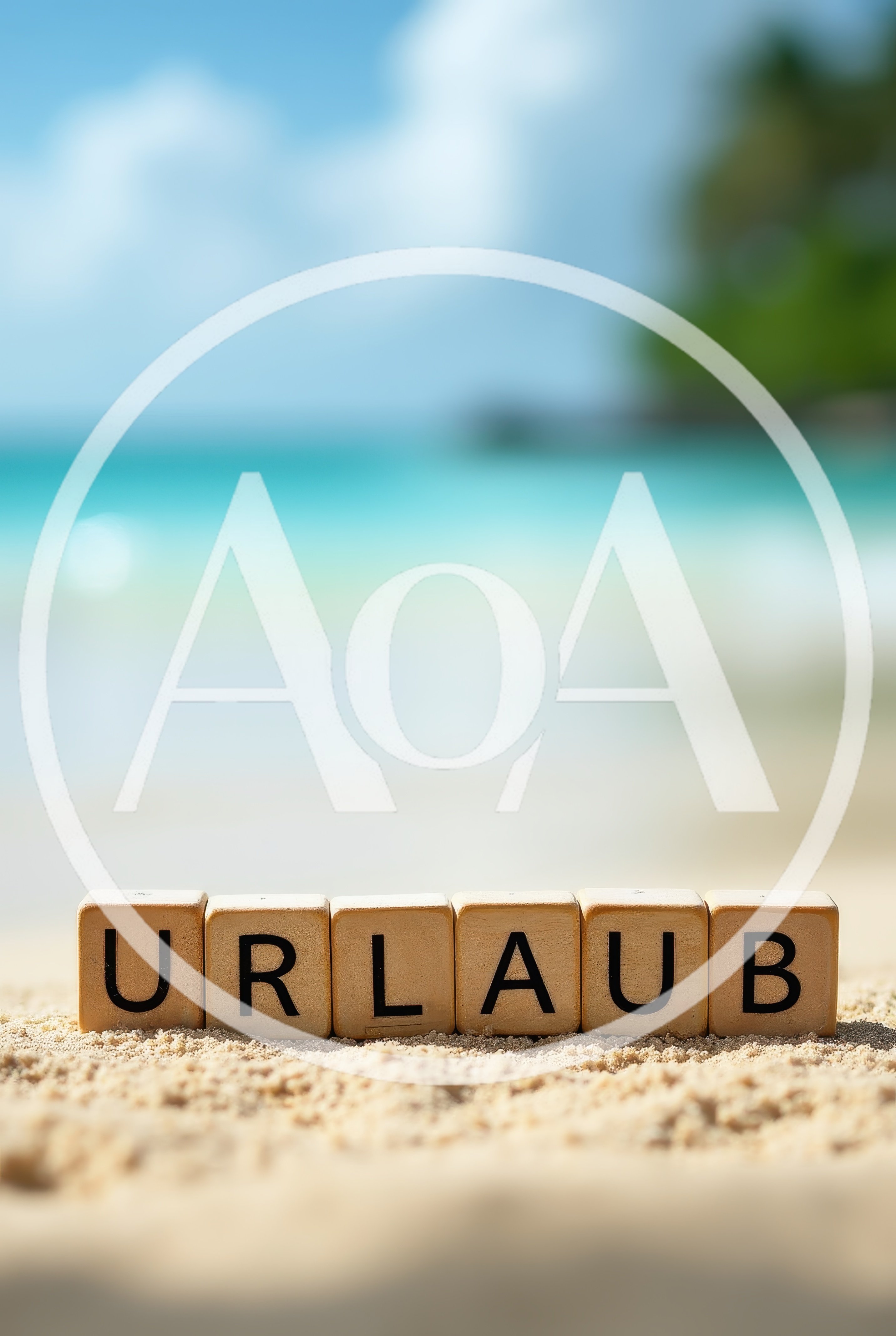 Wooden Blocks Spelling Urlaub On A Tropical Beach