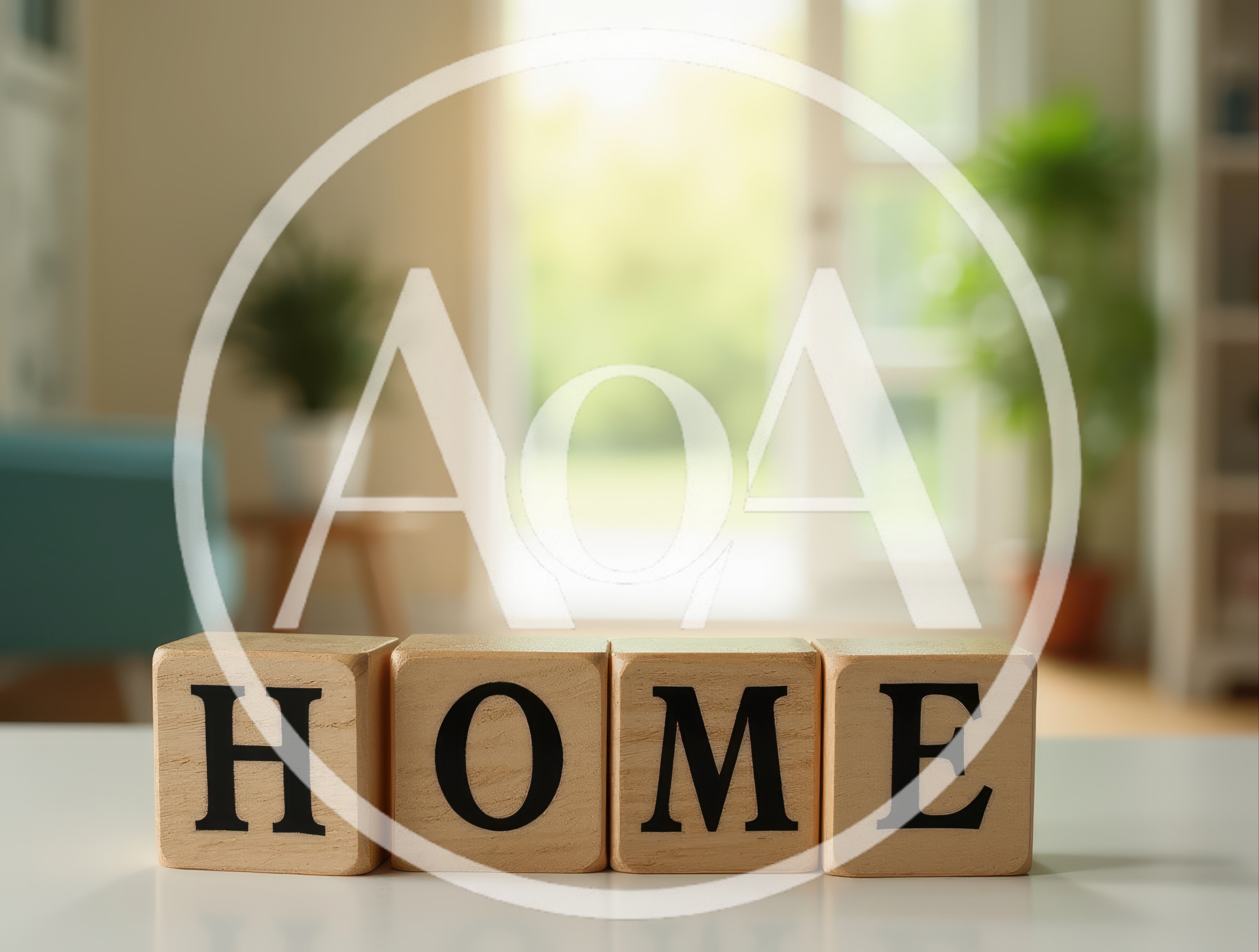 Wooden Blocks Spelling Home on a Table