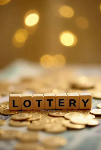 Wooden Blocks Spelling Lottery On A Pile Of Gold Coins