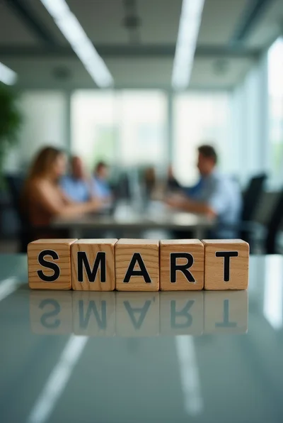Wooden Blocks Spelling Smart on Office Table