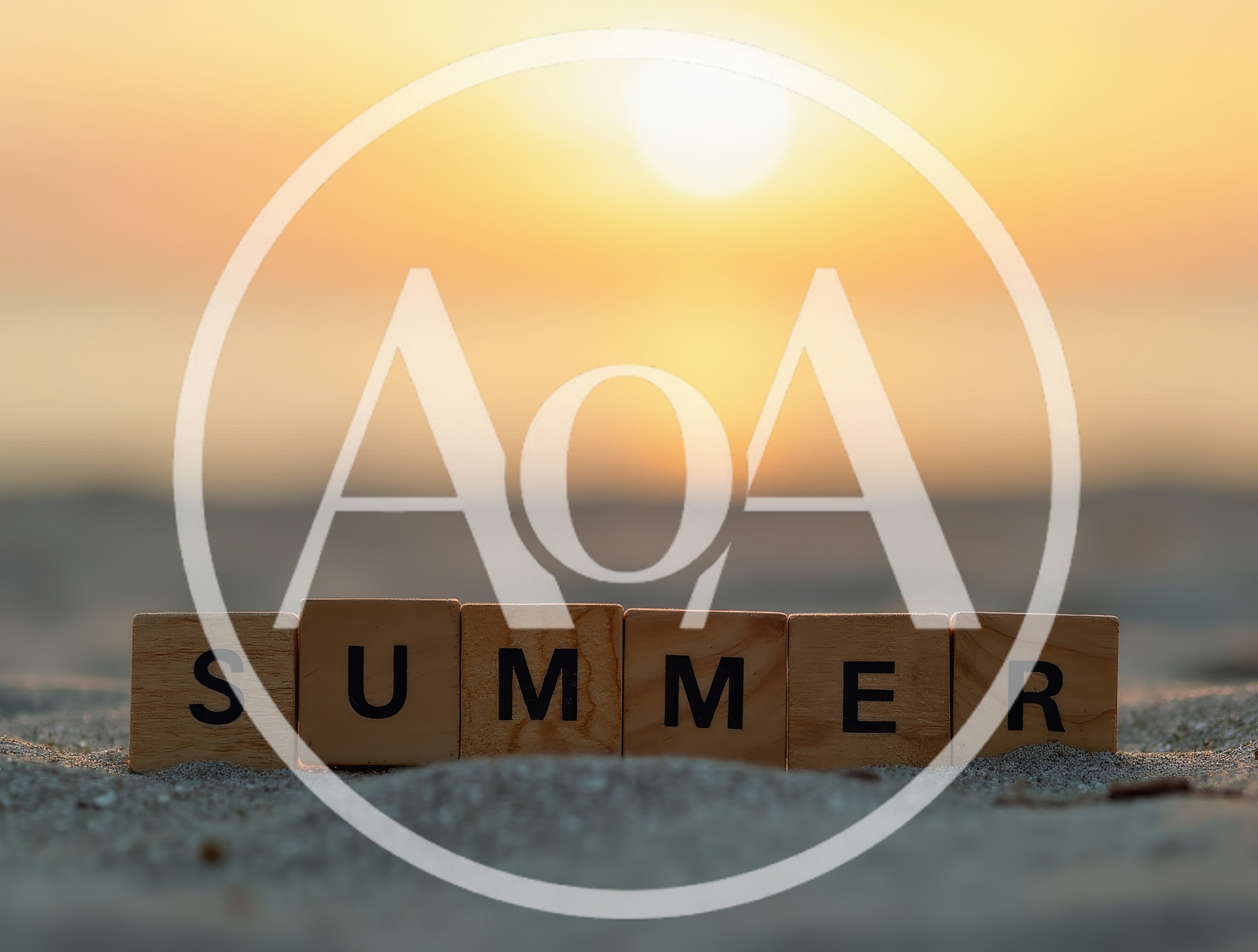 Wooden Blocks Spelling Summer On A Sandy Beach