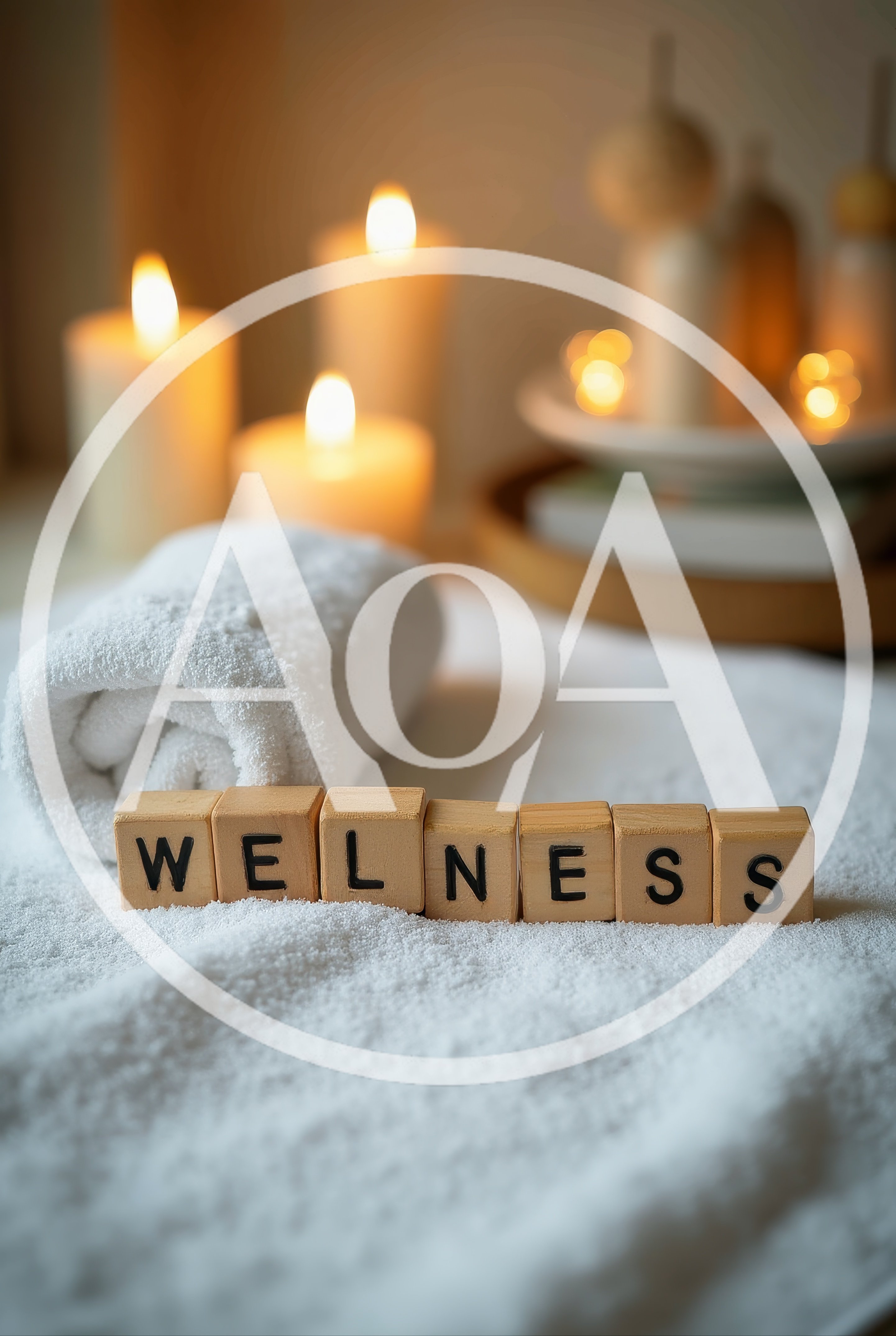 Wellness Concept With Wooden Blocks On White Towel