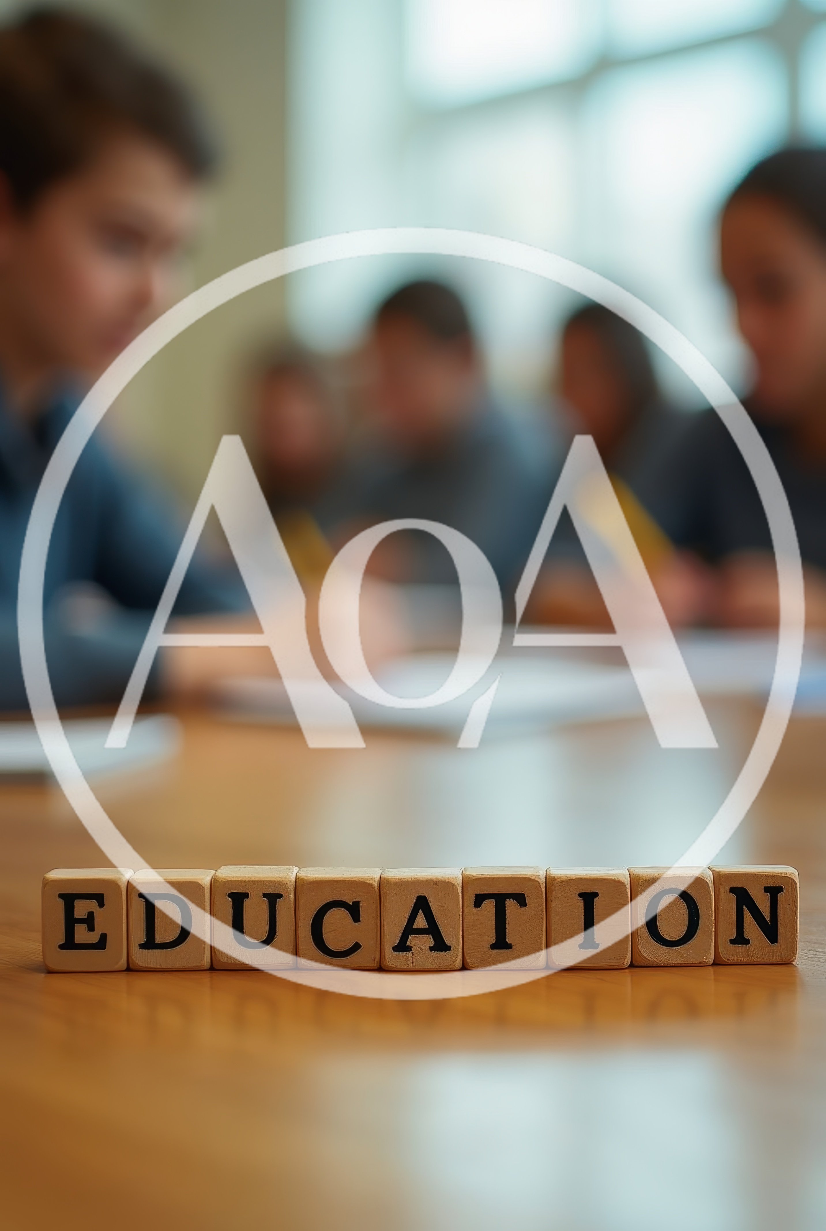 Wooden Blocks Spelling Education on Classroom Table