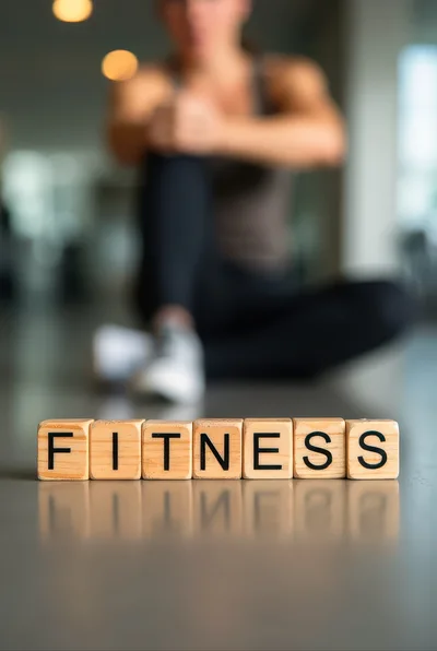 Wooden Blocks Spelling Fitness in a Gym Setting