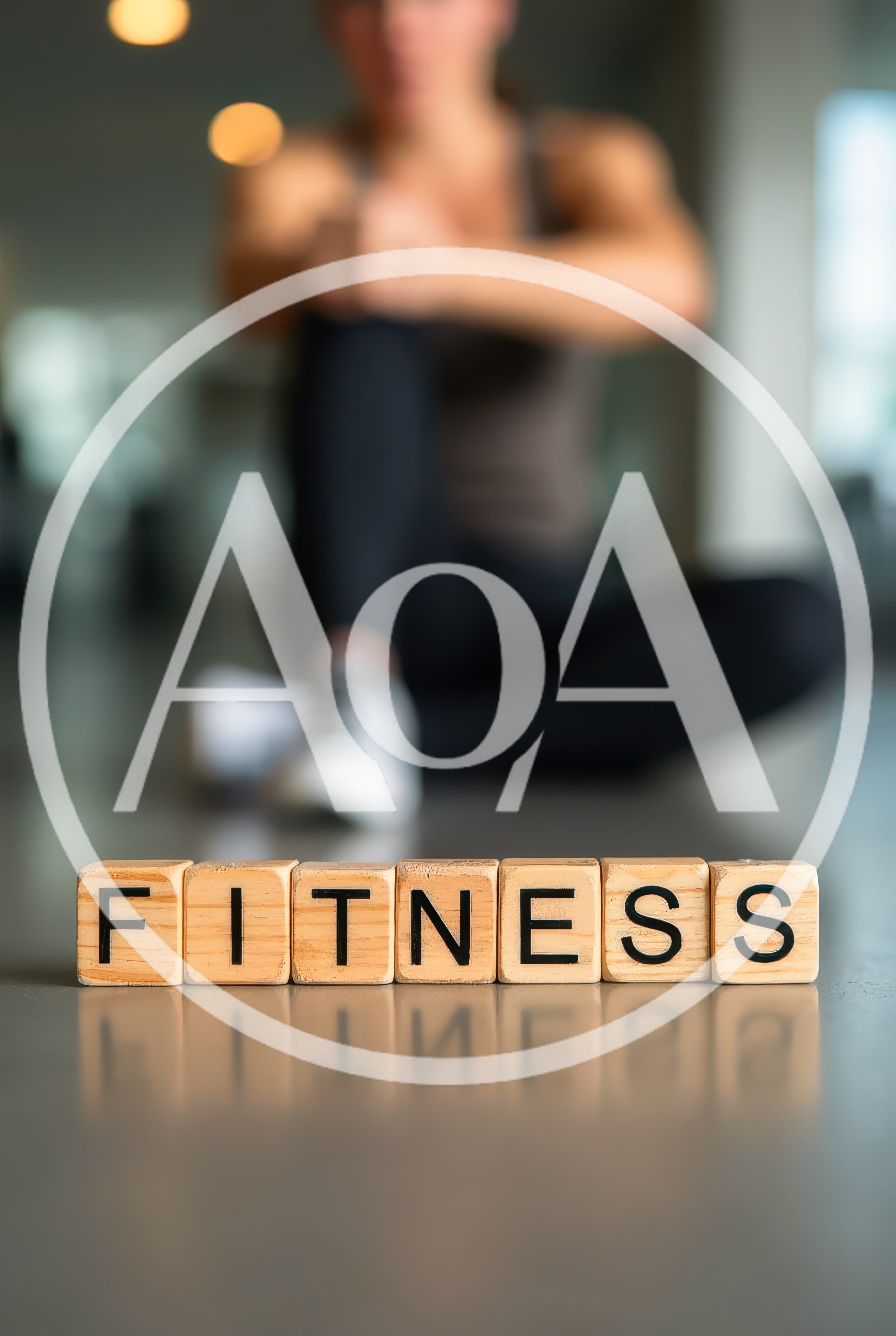 Wooden Blocks Spelling Fitness in a Gym Setting