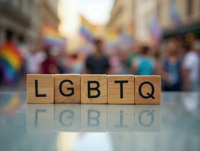 LGBTQ Wooden Blocks on Reflective Surface