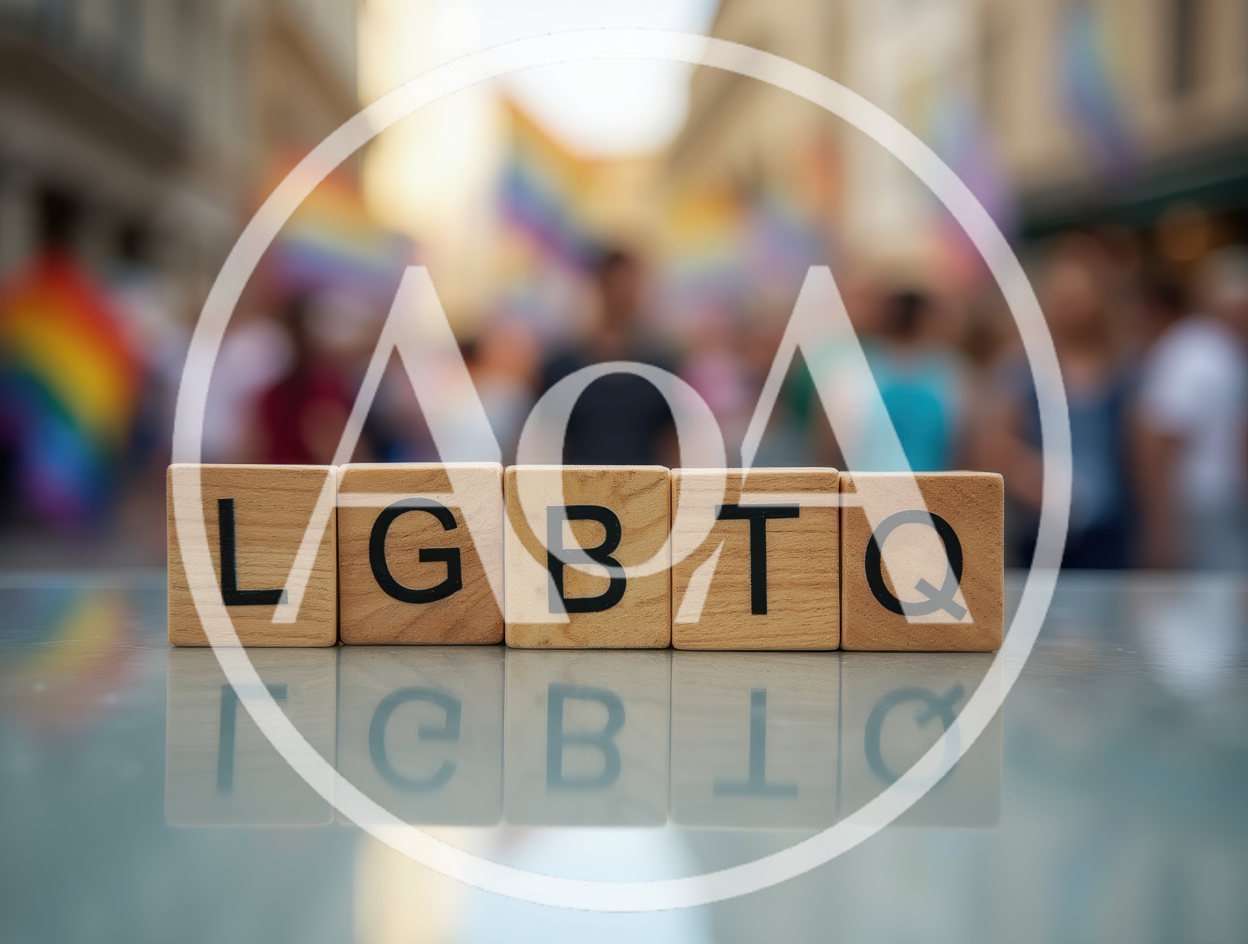 LGBTQ Wooden Blocks on Reflective Surface