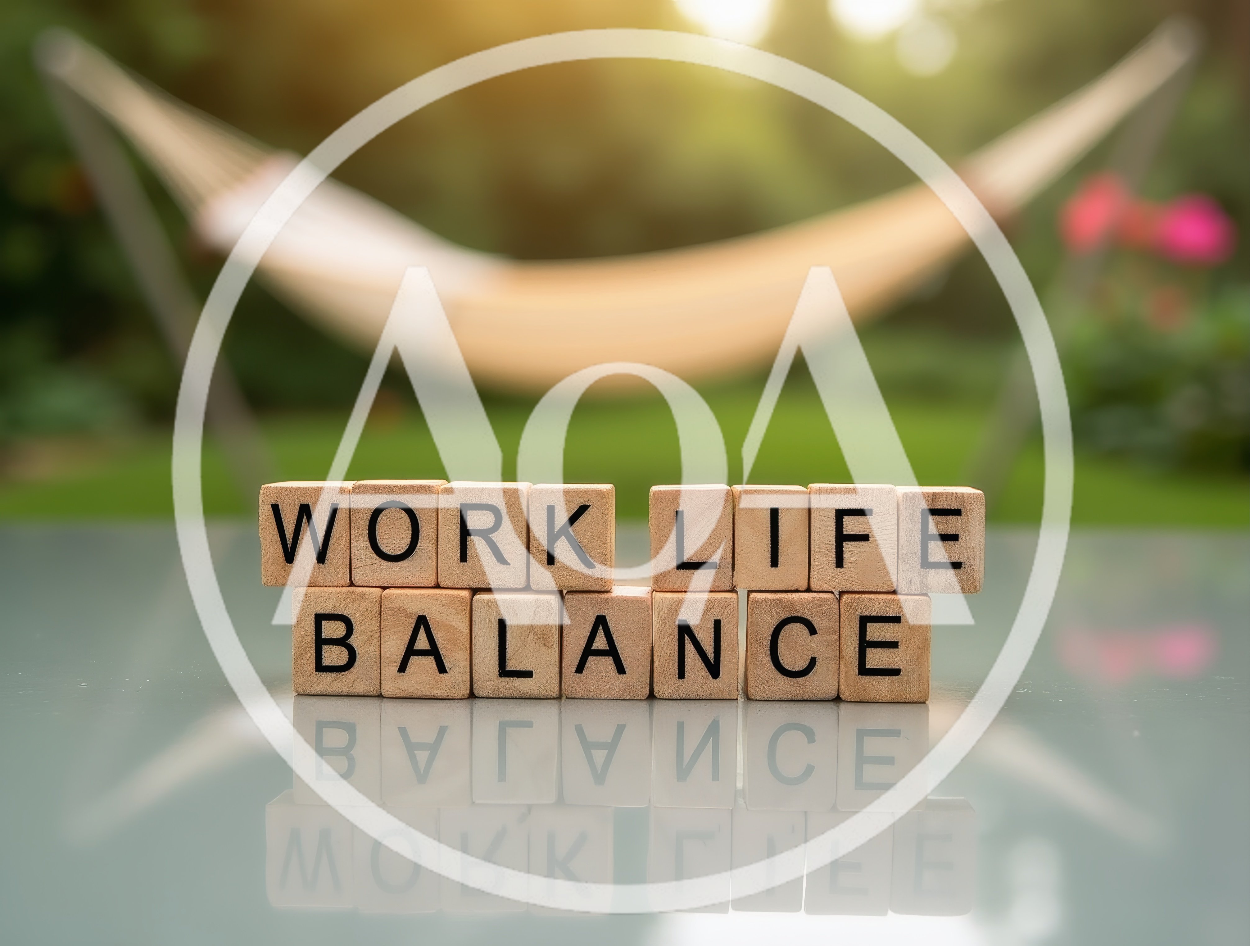 Wooden Blocks Spelling Work Life Balance on Glass Table