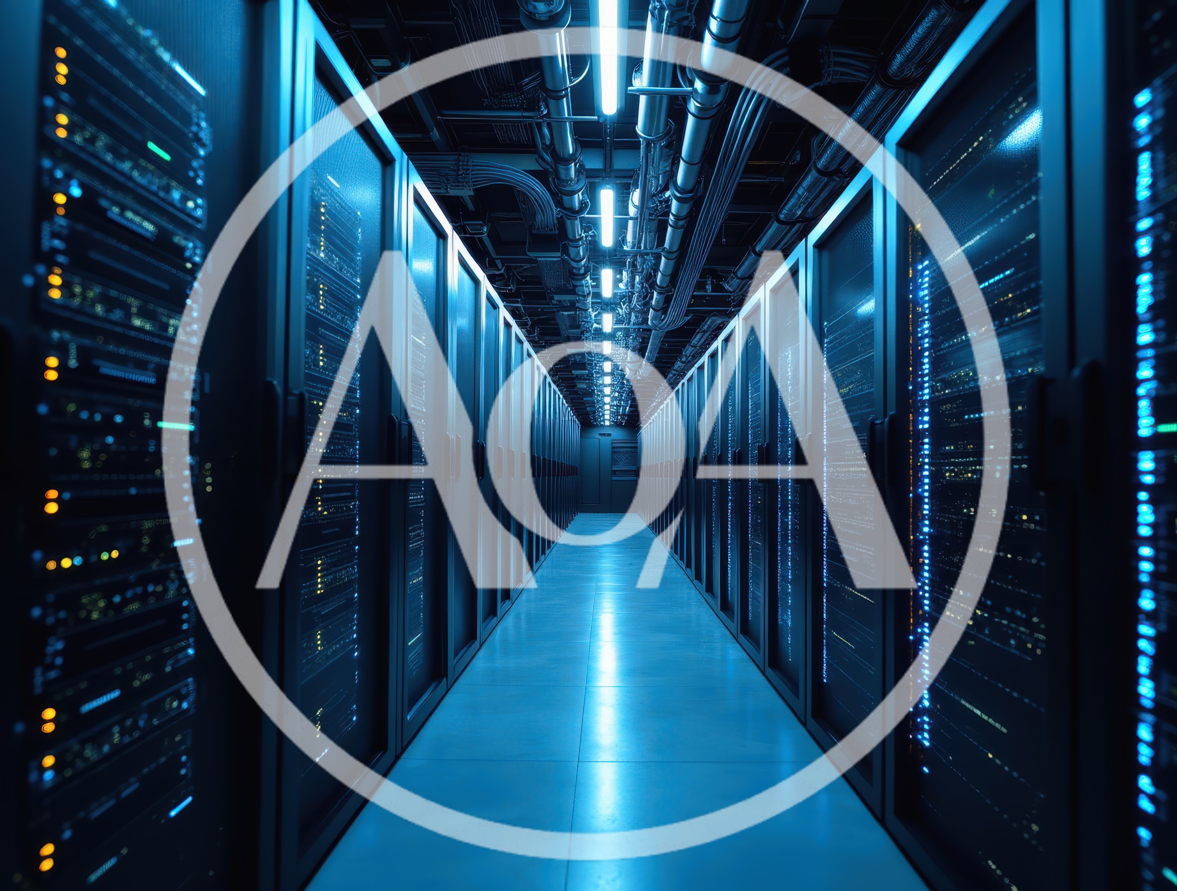 Modern Data Center Server Room Aisle