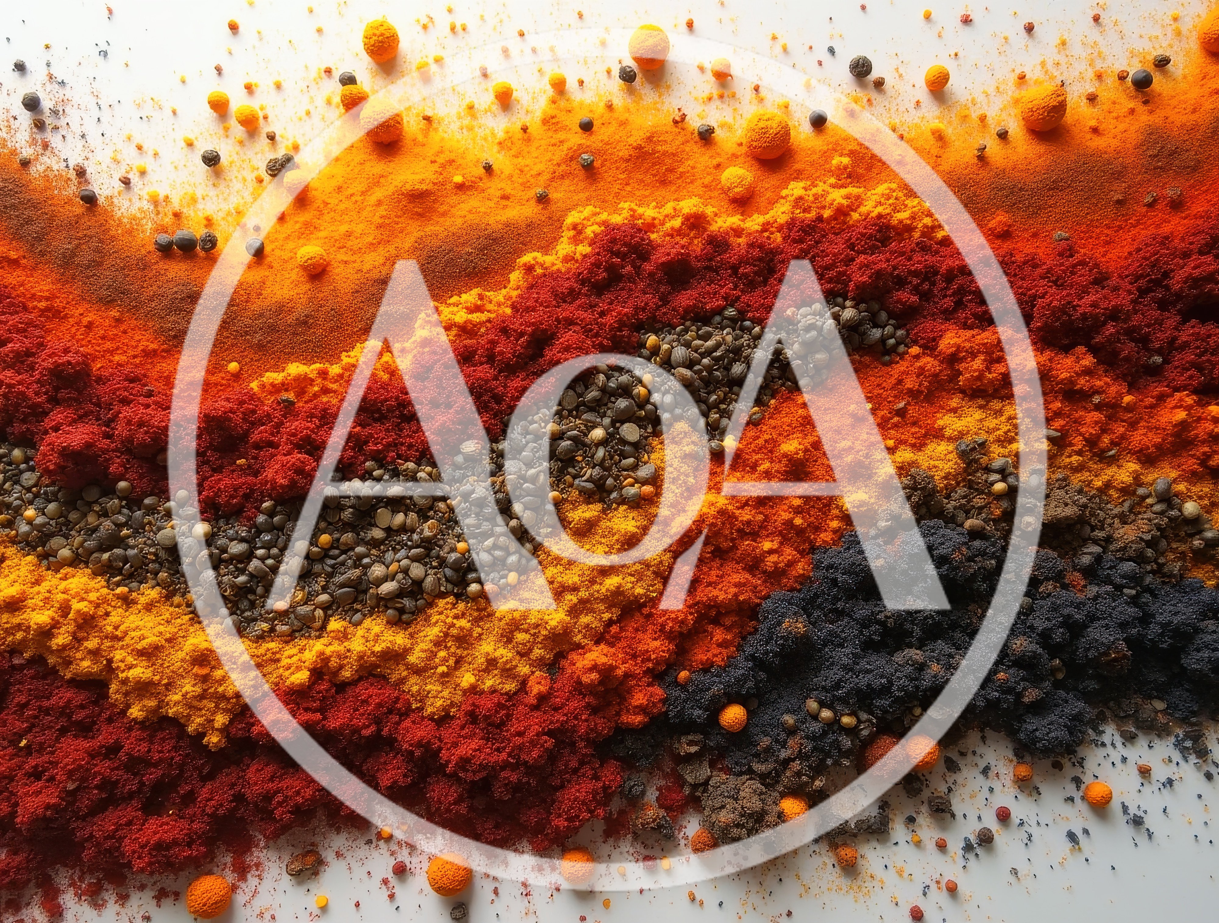 Vibrant Assorted Spices Arranged In Wavy Patterns