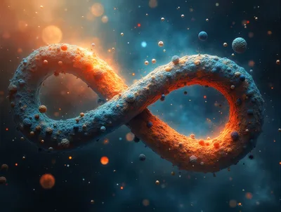 Cosmic Infinity Symbol Floating in Deep Space
