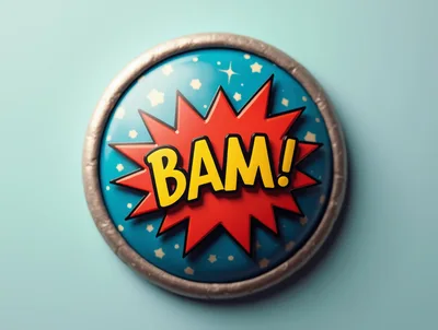 3D Comic Book Style Bam Button