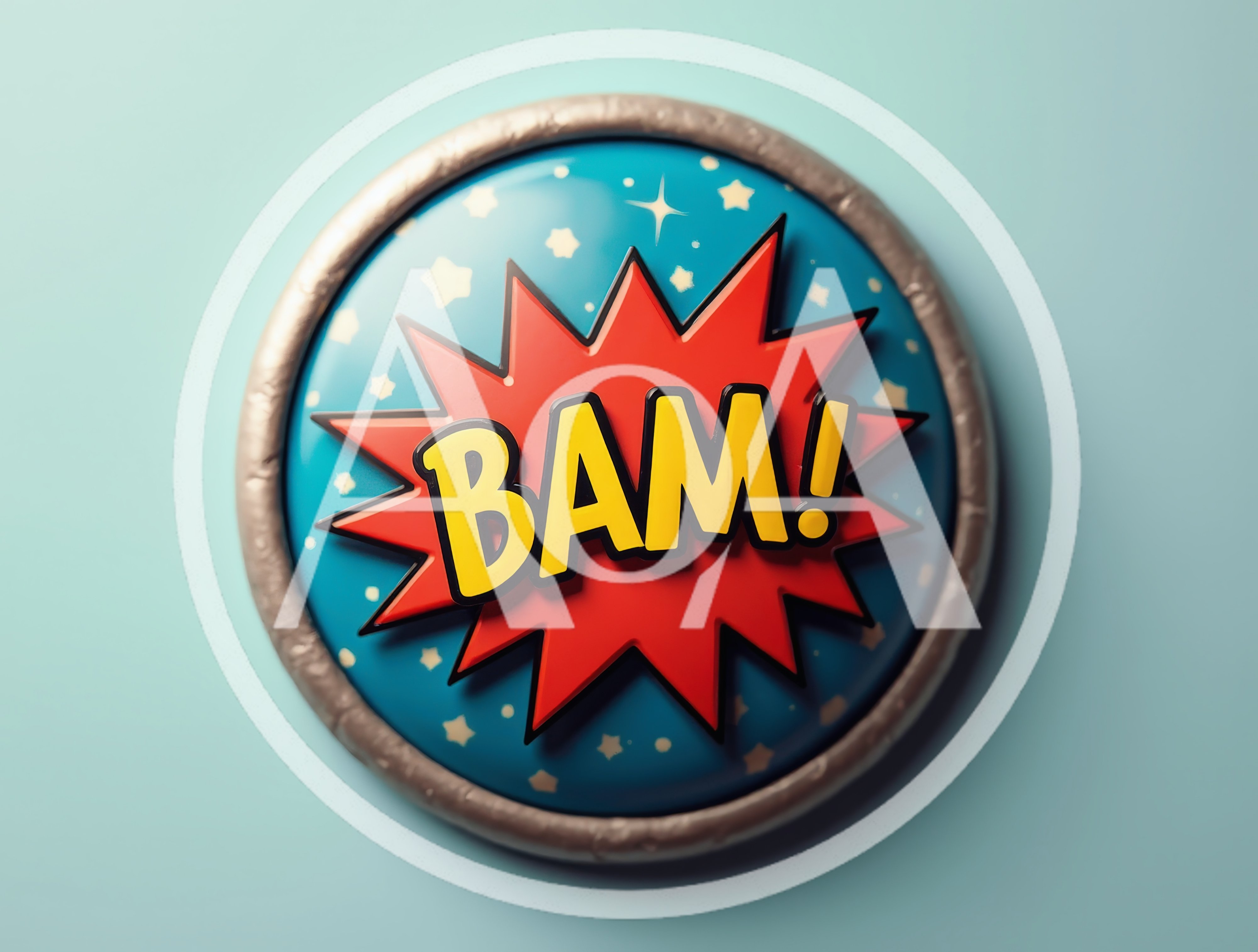 3D Comic Book Style Bam Button
