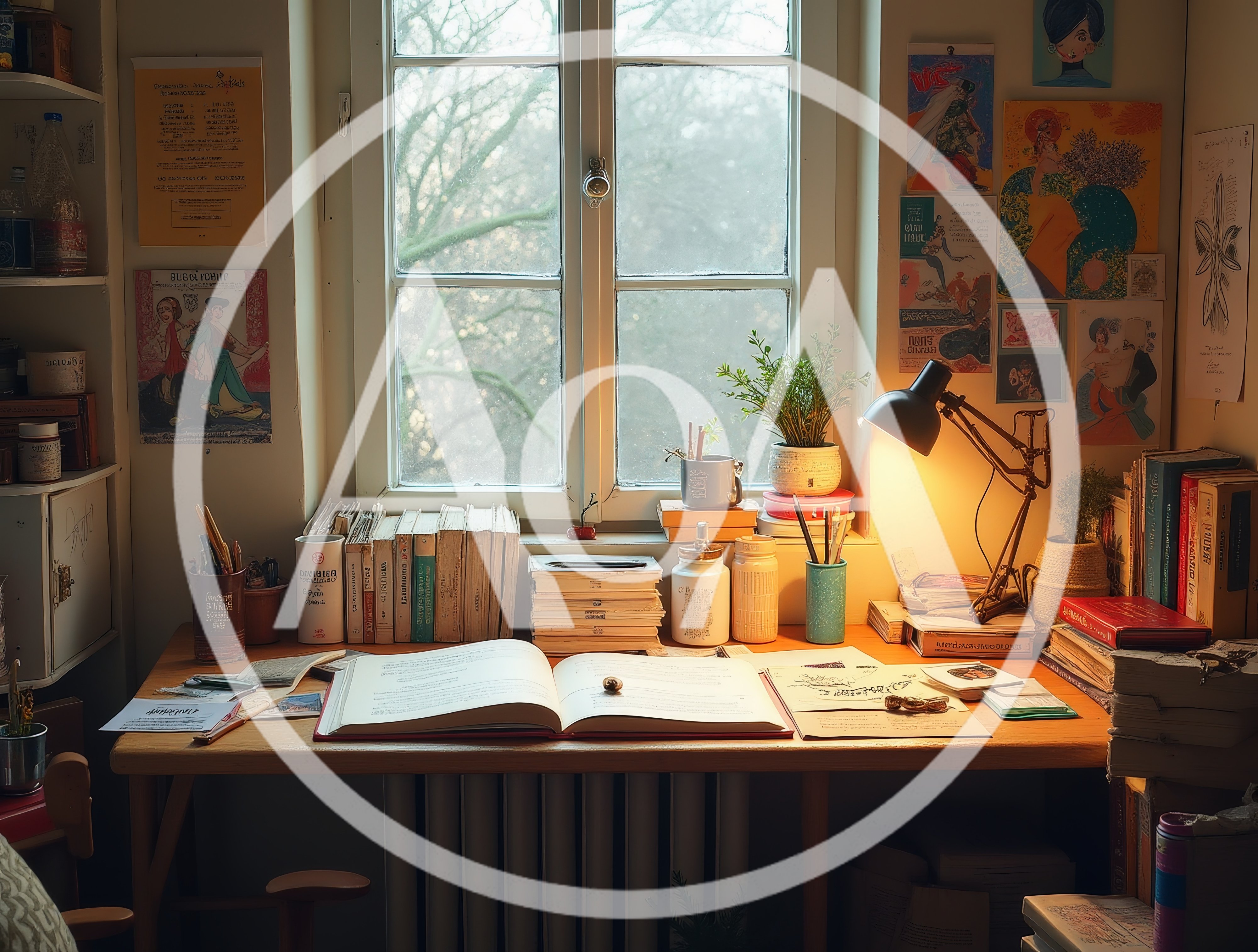 Cozy Study Desk With Open Book By Window