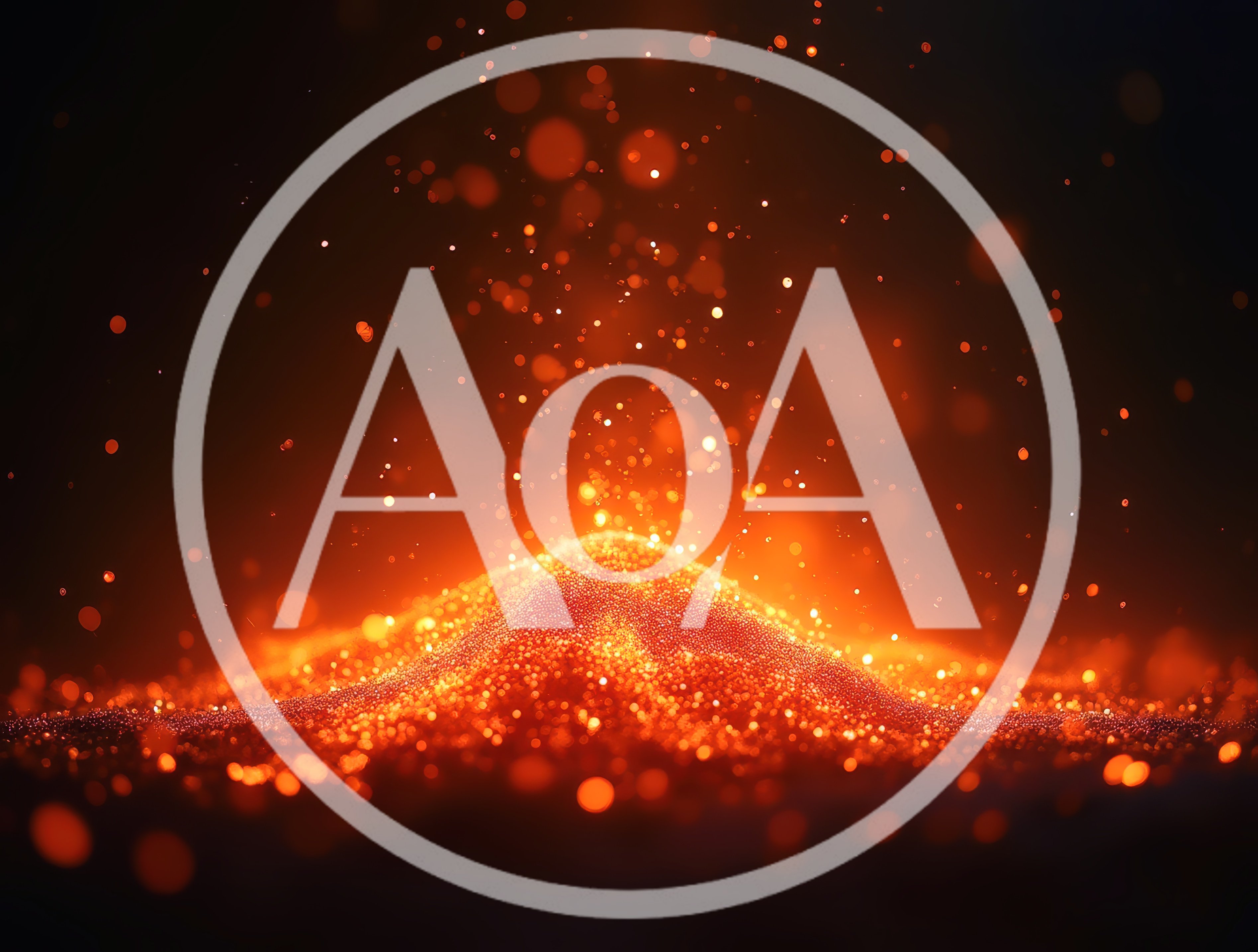 Glowing Golden Particles Rising From A Mound