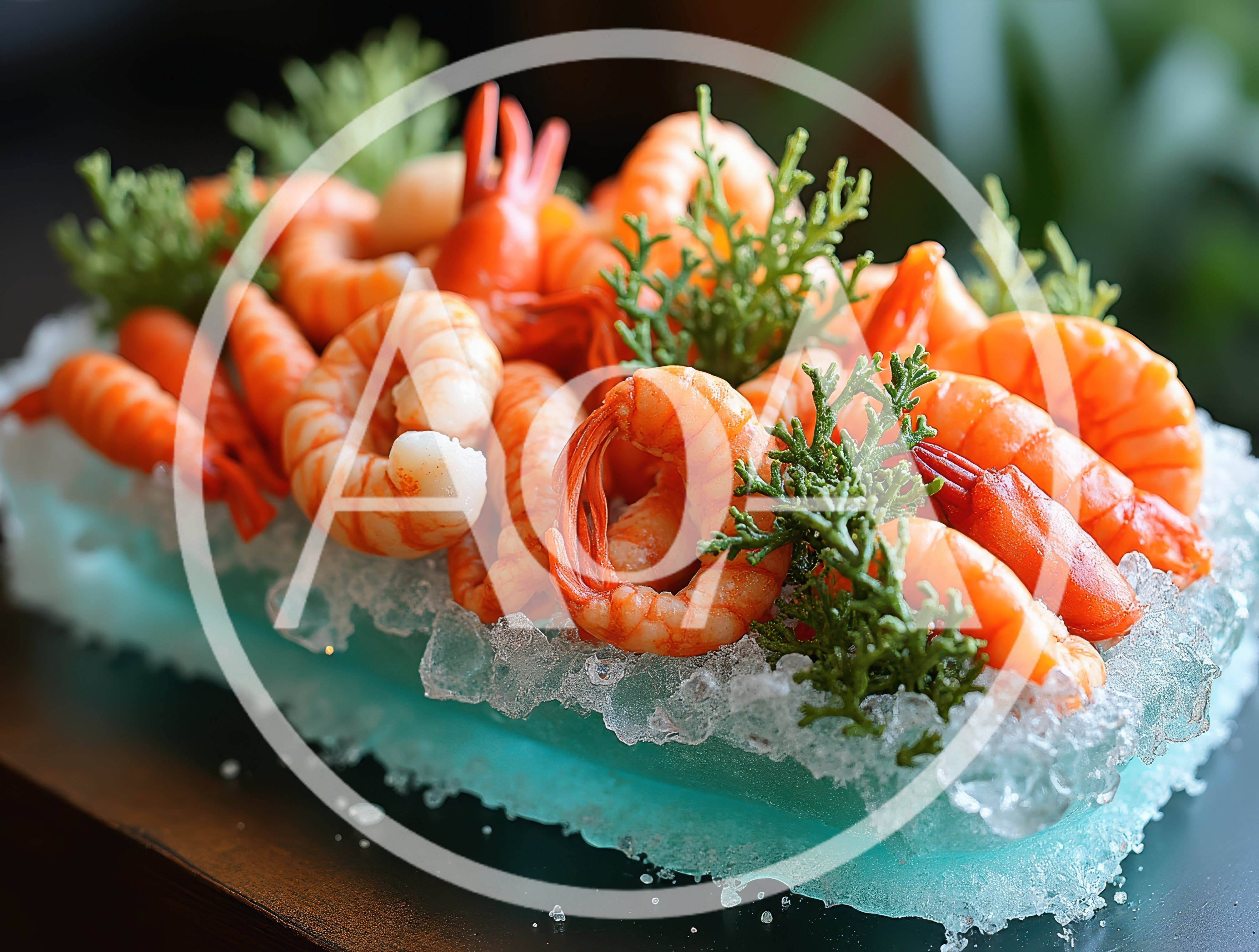 Fresh Cooked Shrimp Served On A Bed Of Ice