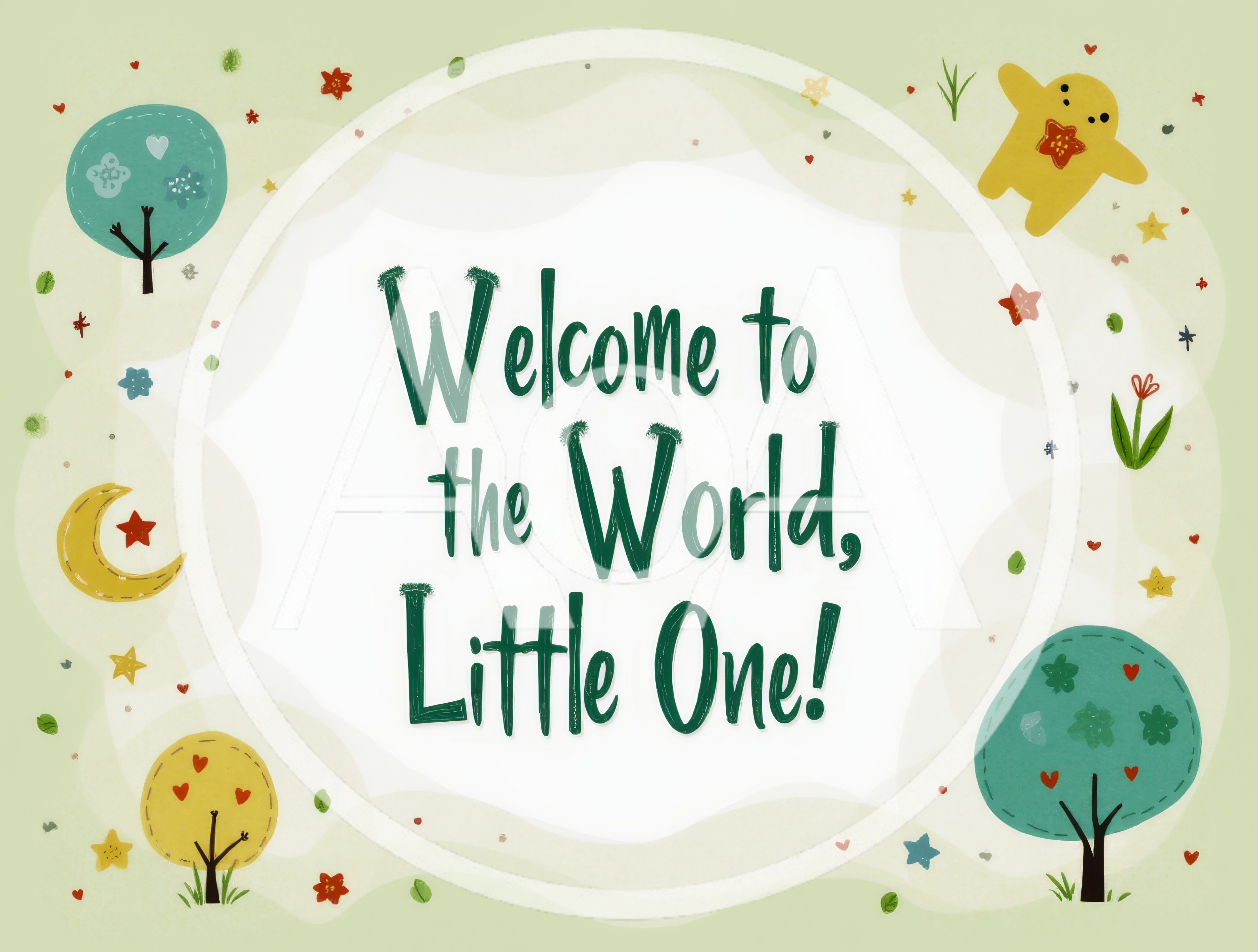 Welcome To The World Little One Baby Announcement Card