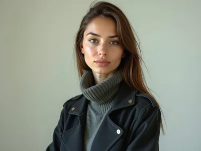 Portrait Of A Young Woman In A Turtleneck