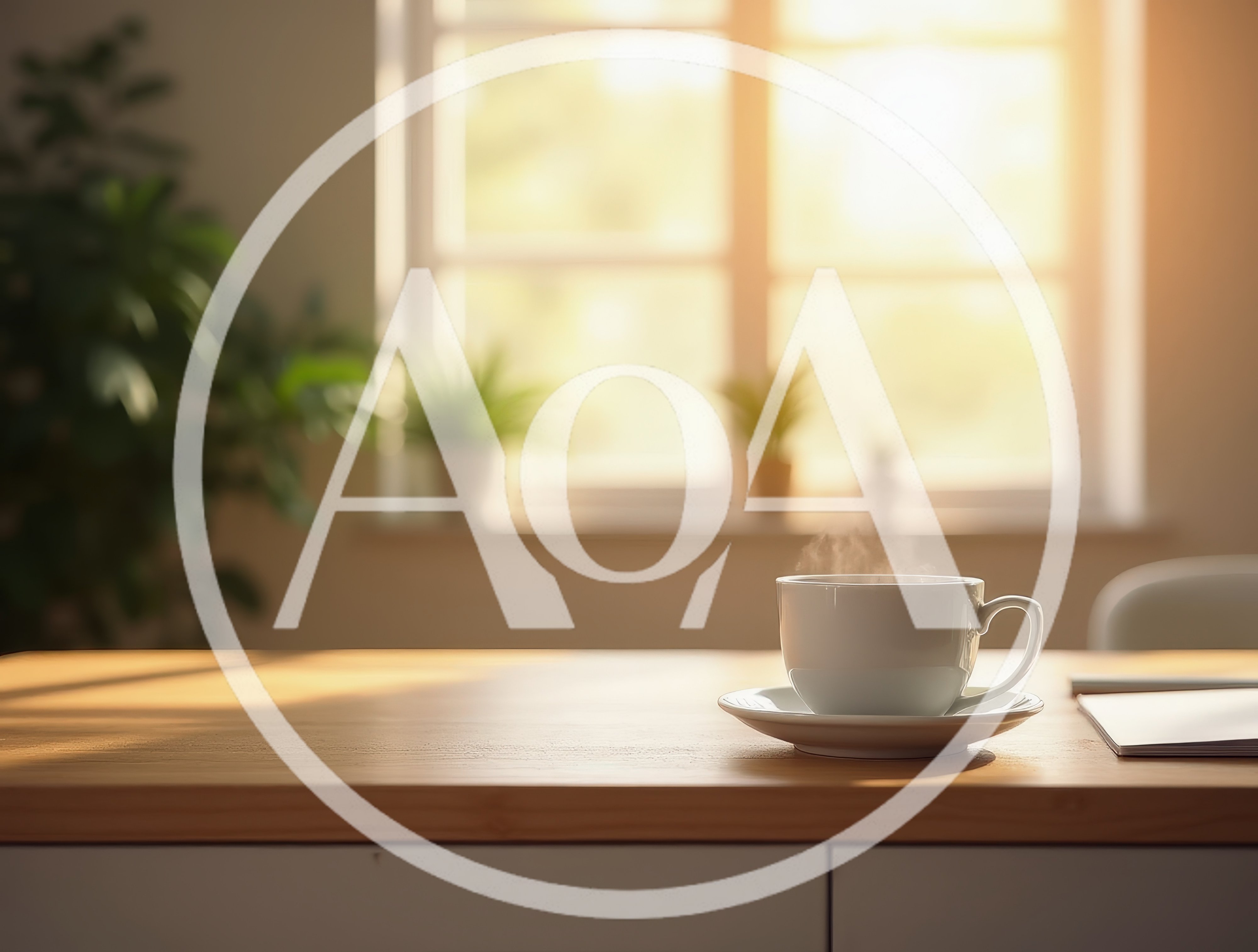 Steaming Cup Of Coffee On A Sunny Desk