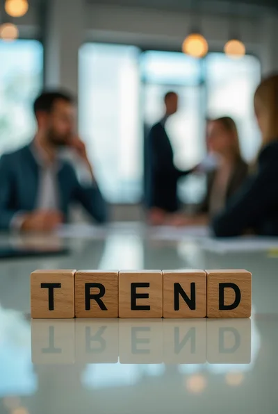Wooden Blocks Spelling Trend on Office Table