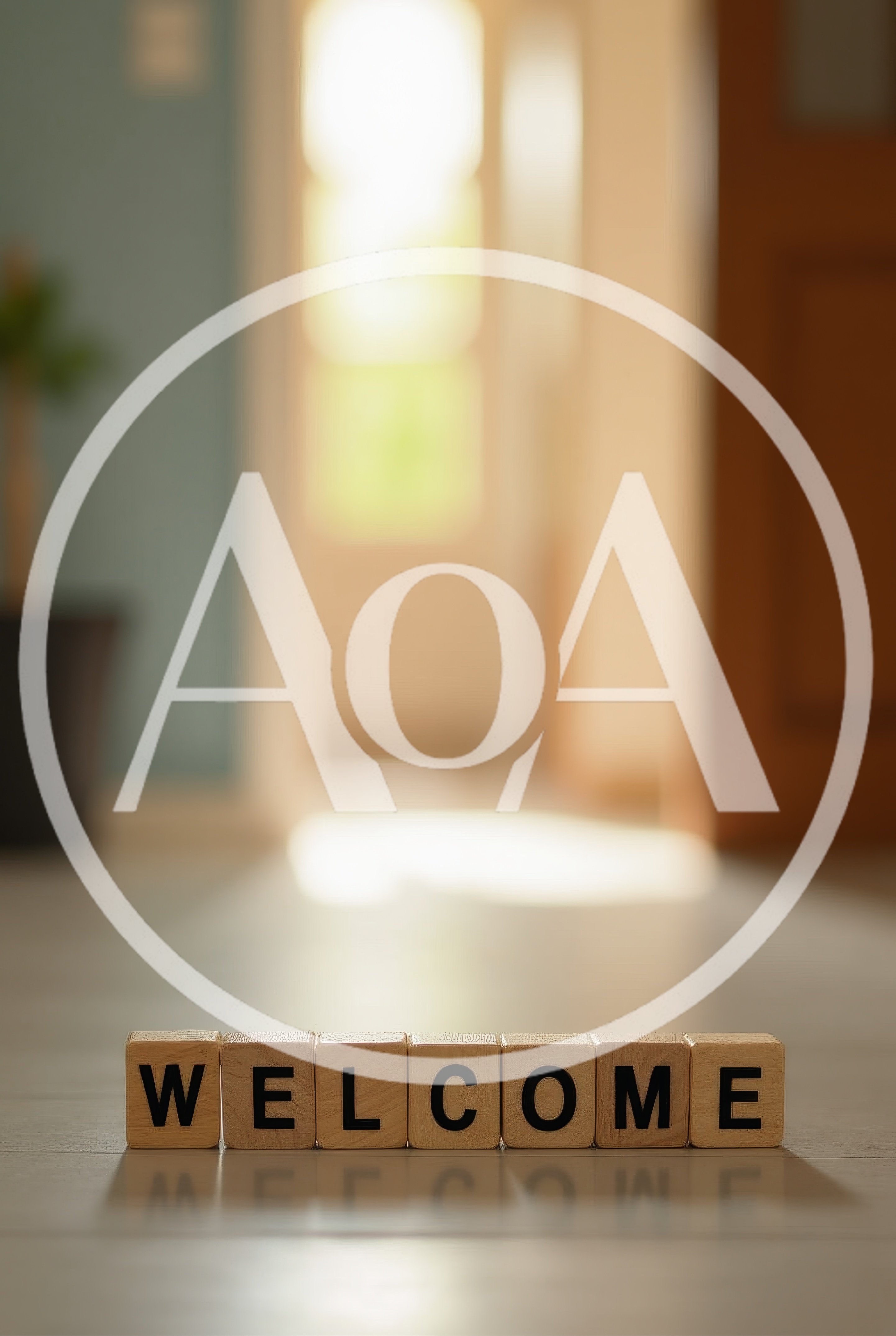 Wooden Blocks Spelling Welcome On A Bright Floor