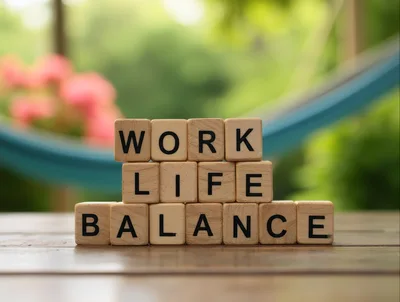 Wooden Blocks Spelling Work Life Balance