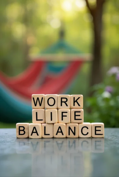 Wooden Blocks Spelling Work Life Balance Outdoors