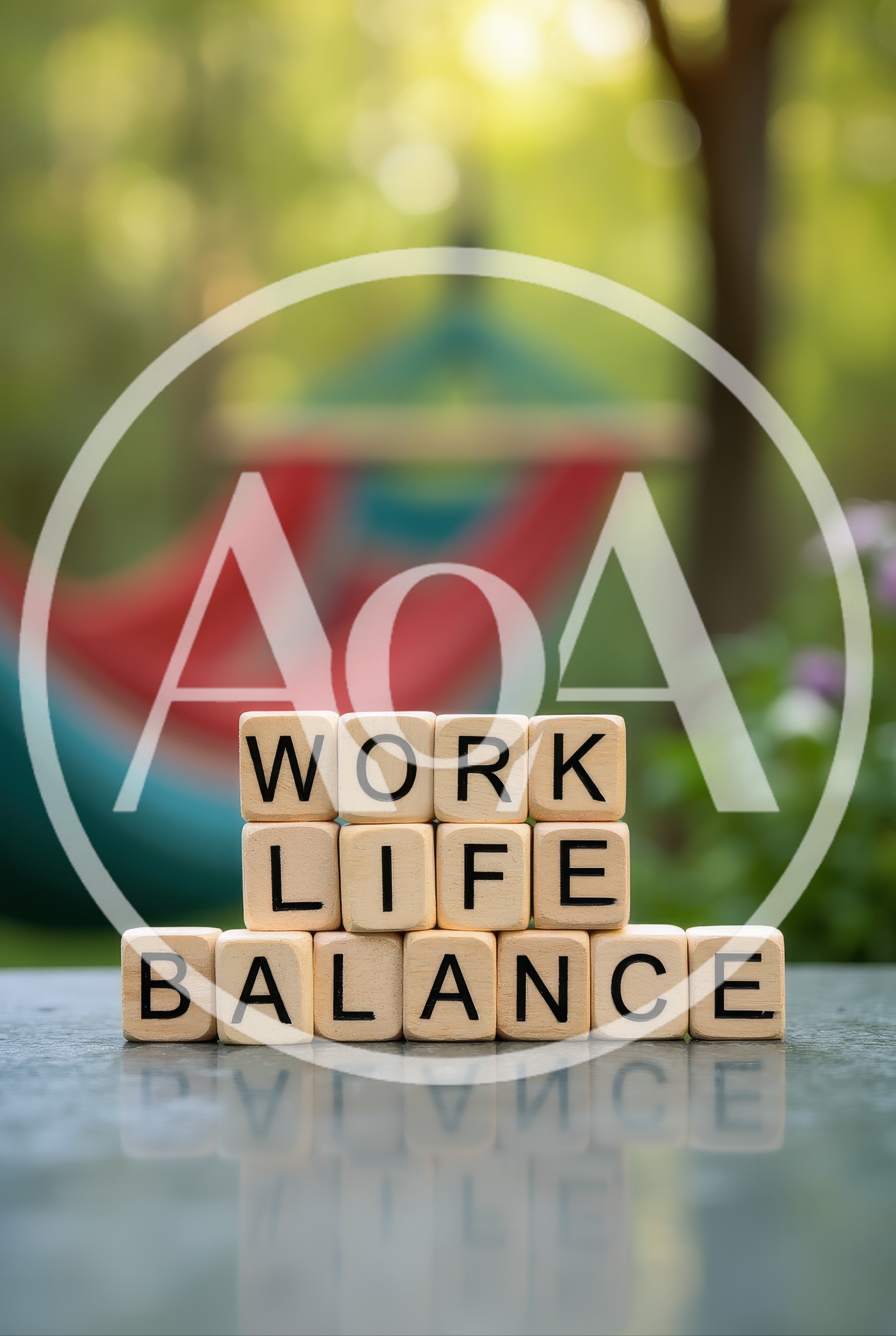 Wooden Blocks Spelling Work Life Balance Outdoors