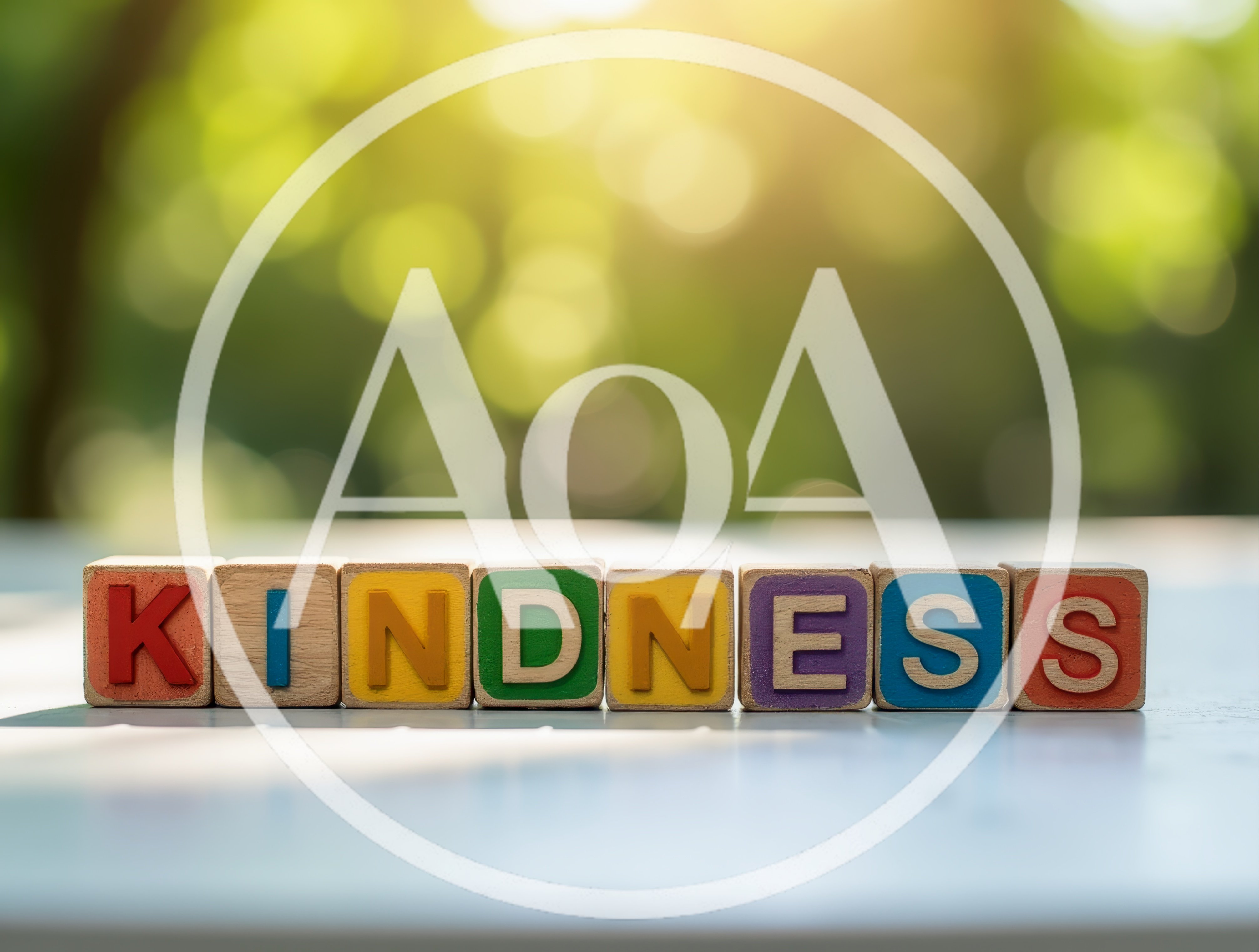 Wooden Alphabet Blocks Spelling The Word Kindness