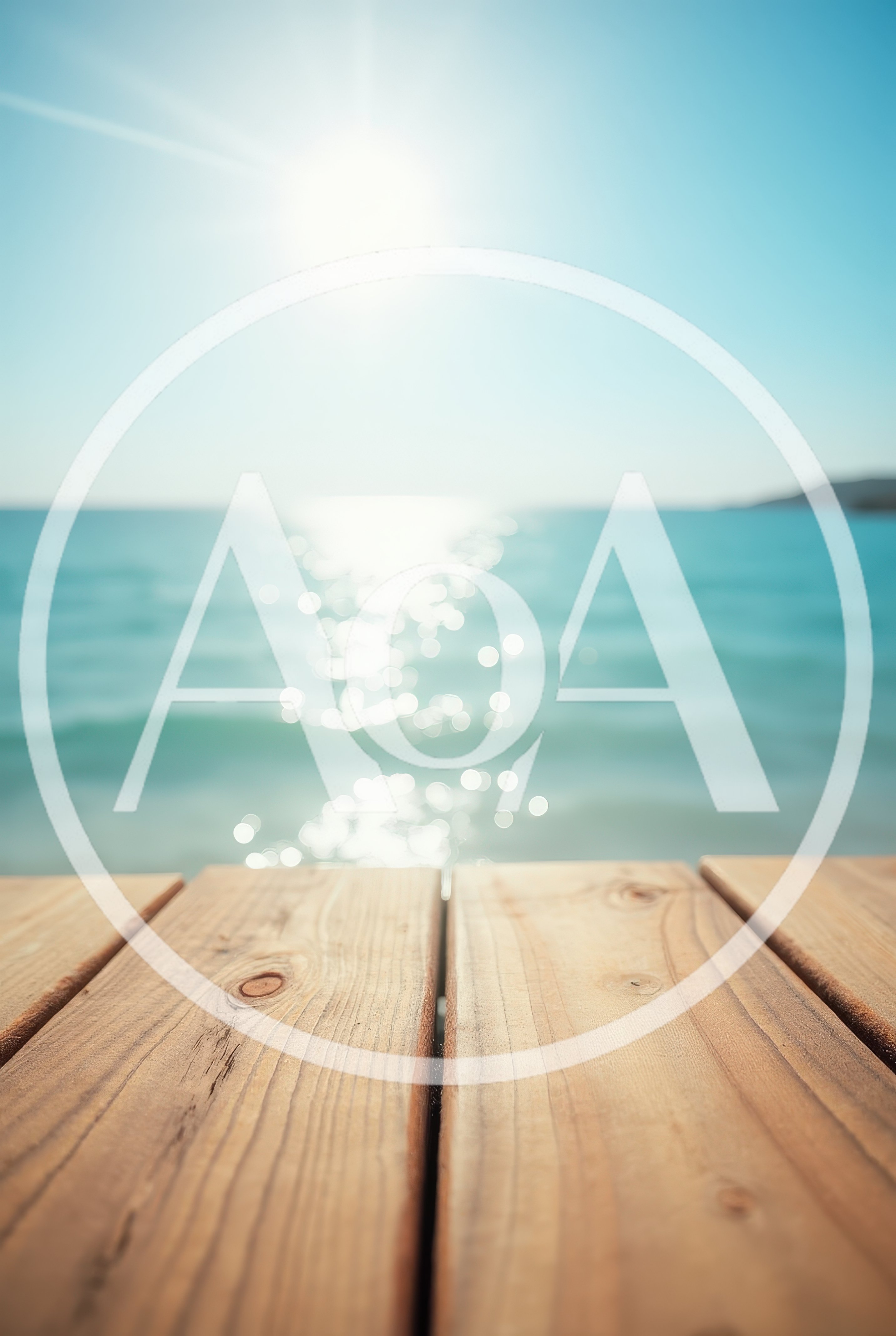 Wooden Pier Overlooking A Sunny Tropical Ocean
