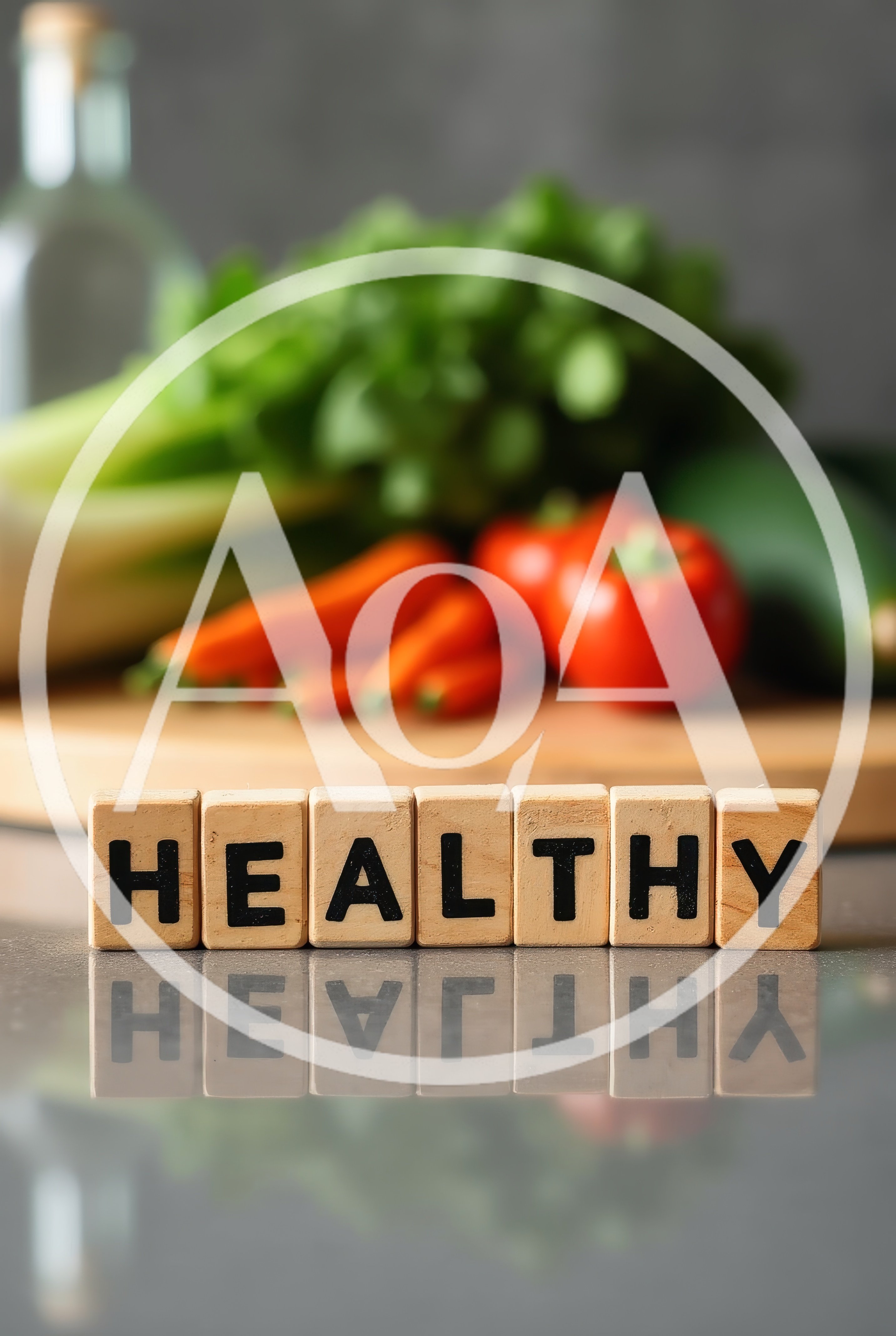 Healthy Wooden Blocks With Fresh Vegetables Background