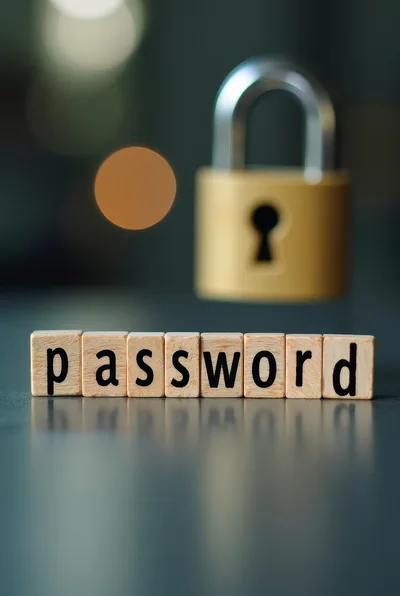 Wooden Letter Tiles Spelling Password With A Padlock