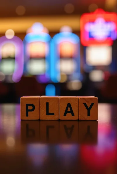 Wooden Blocks Spelling Play In A Casino