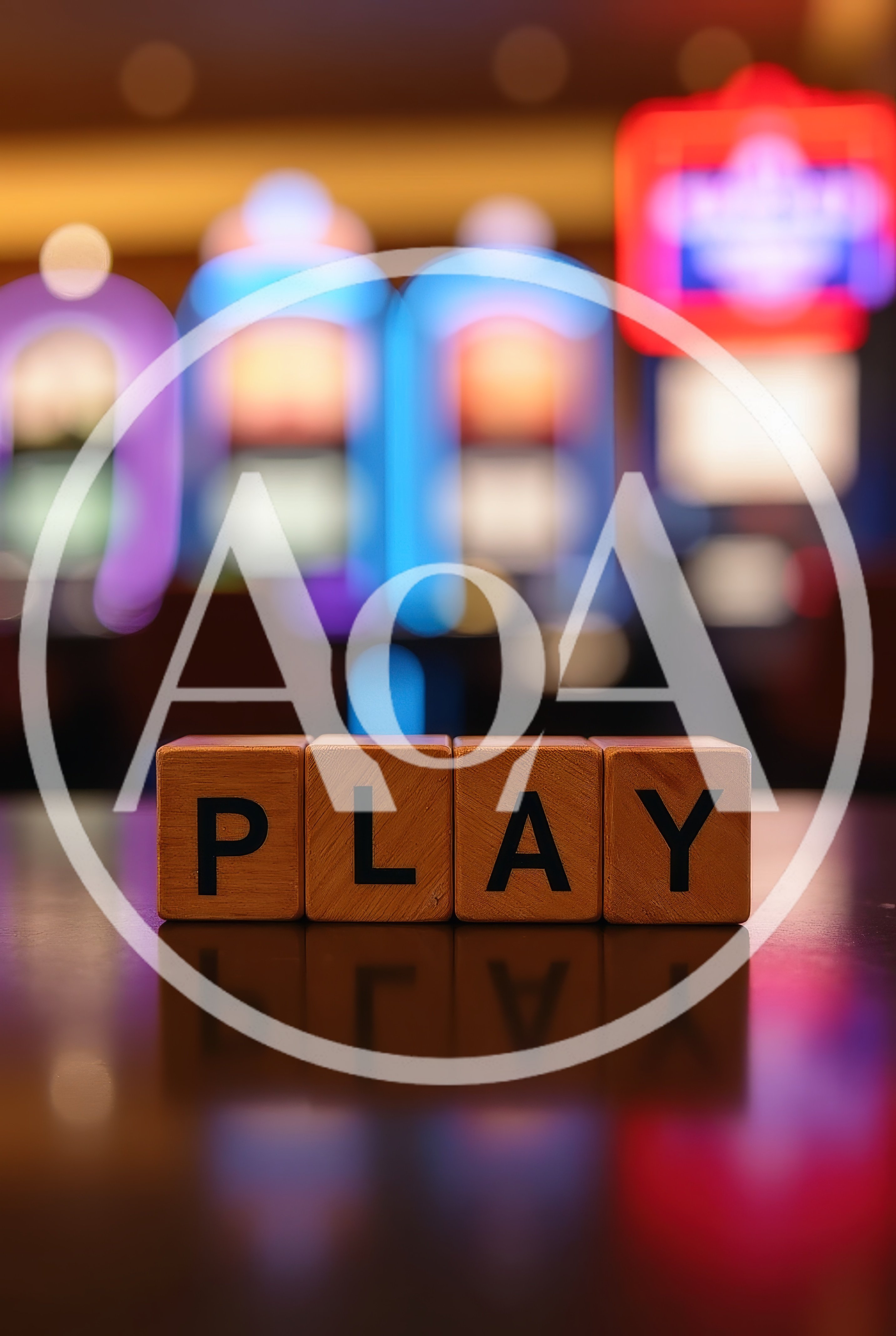 Wooden Blocks Spelling Play In A Casino