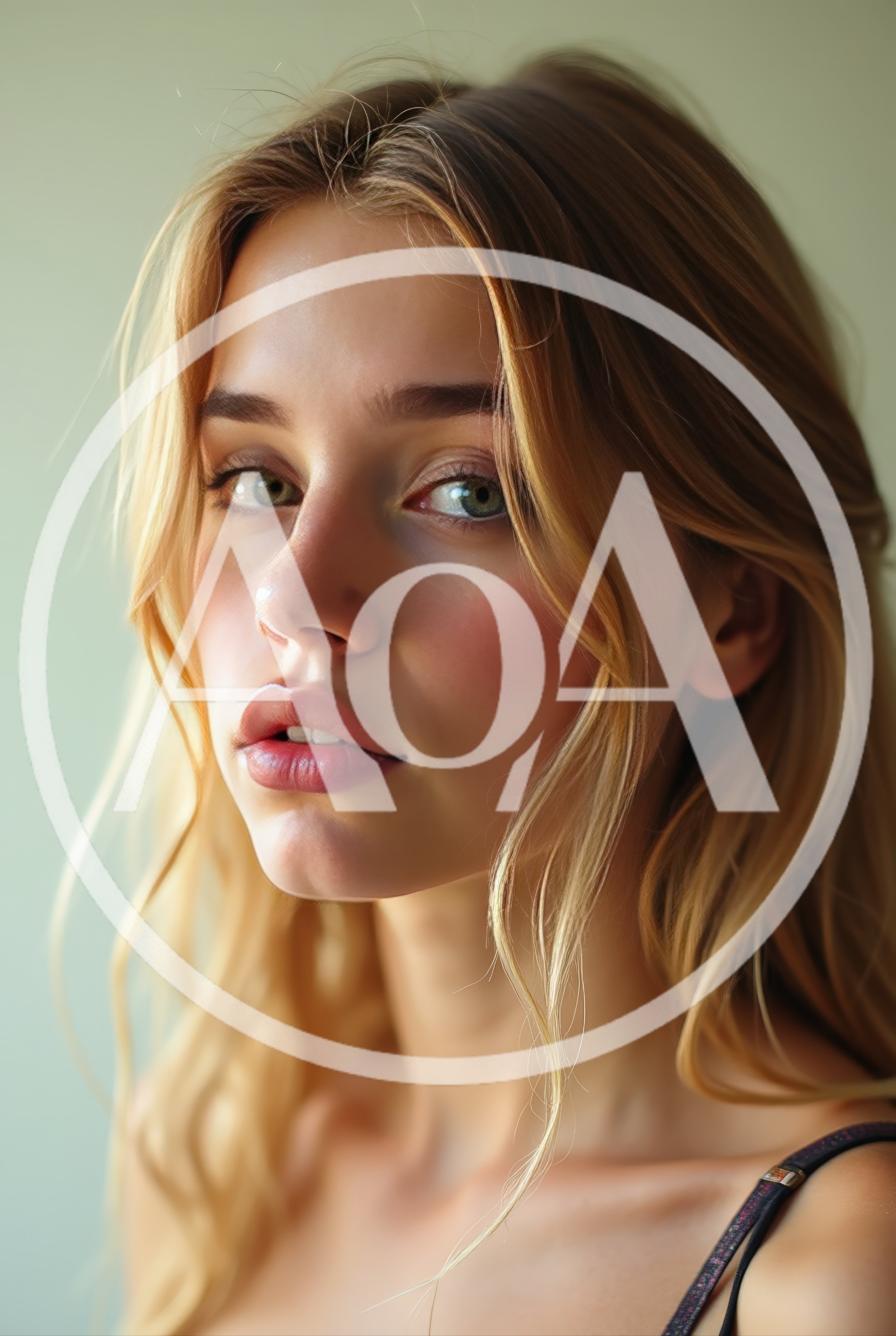 Portrait Of A Young Blonde Woman With Natural Makeup