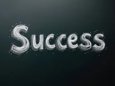 Success Word Written In White Chalk On Blackboard
