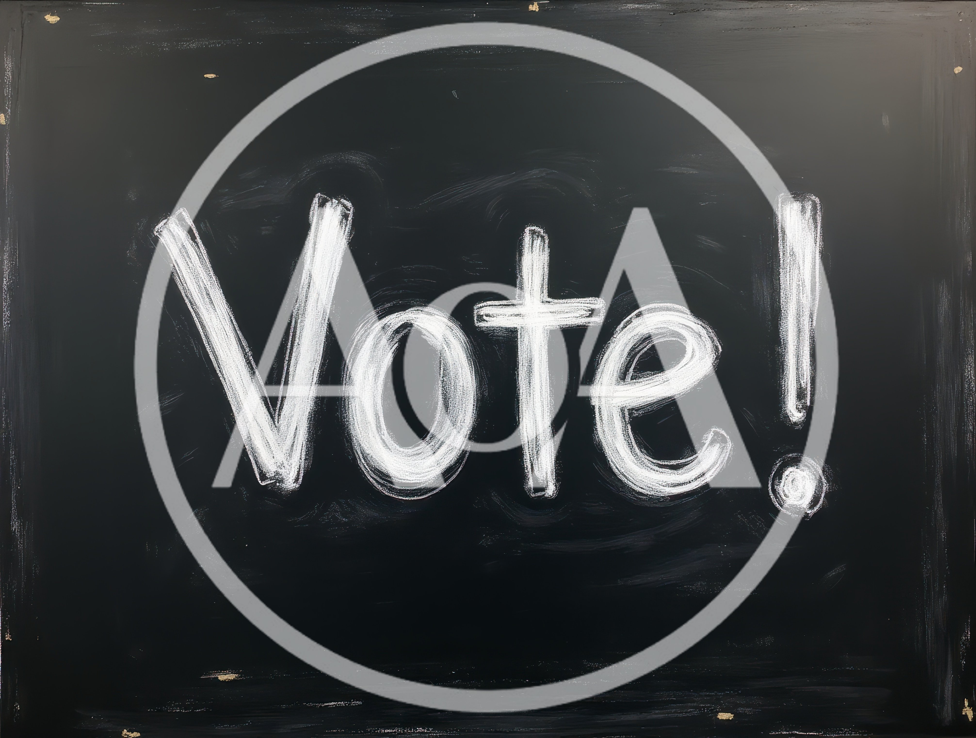 Vote Written In White Chalk On A Black Blackboard