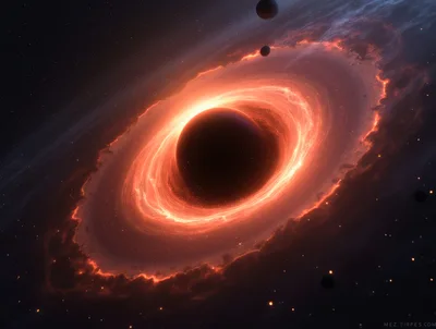 Supermassive Black Hole With Glowing Accretion Disk