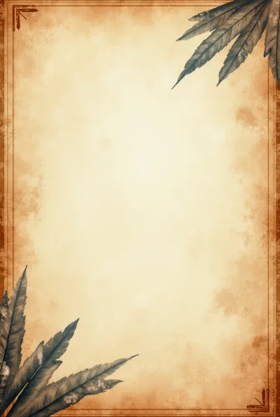 Vintage Parchment Paper Background With Decorative Leaf Accents