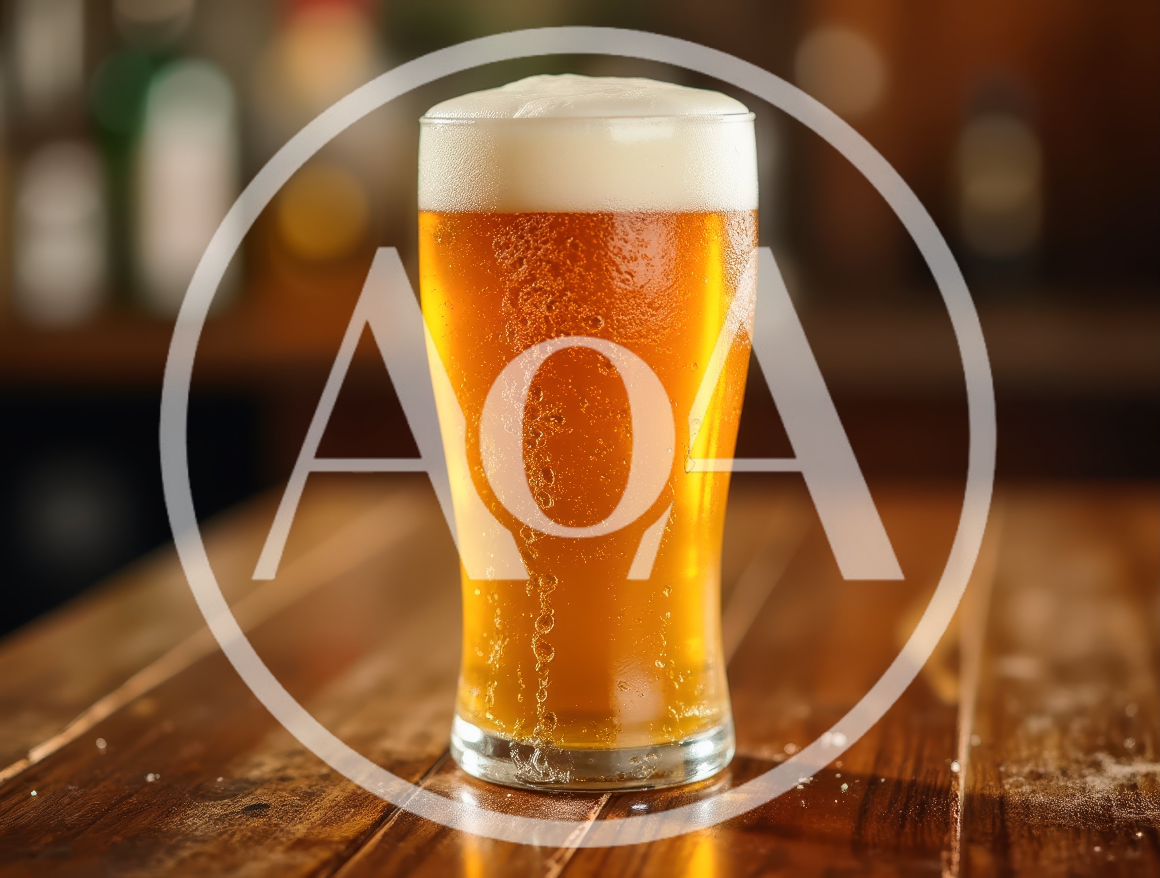 Cold Glass Of Golden Beer On A Wooden Table