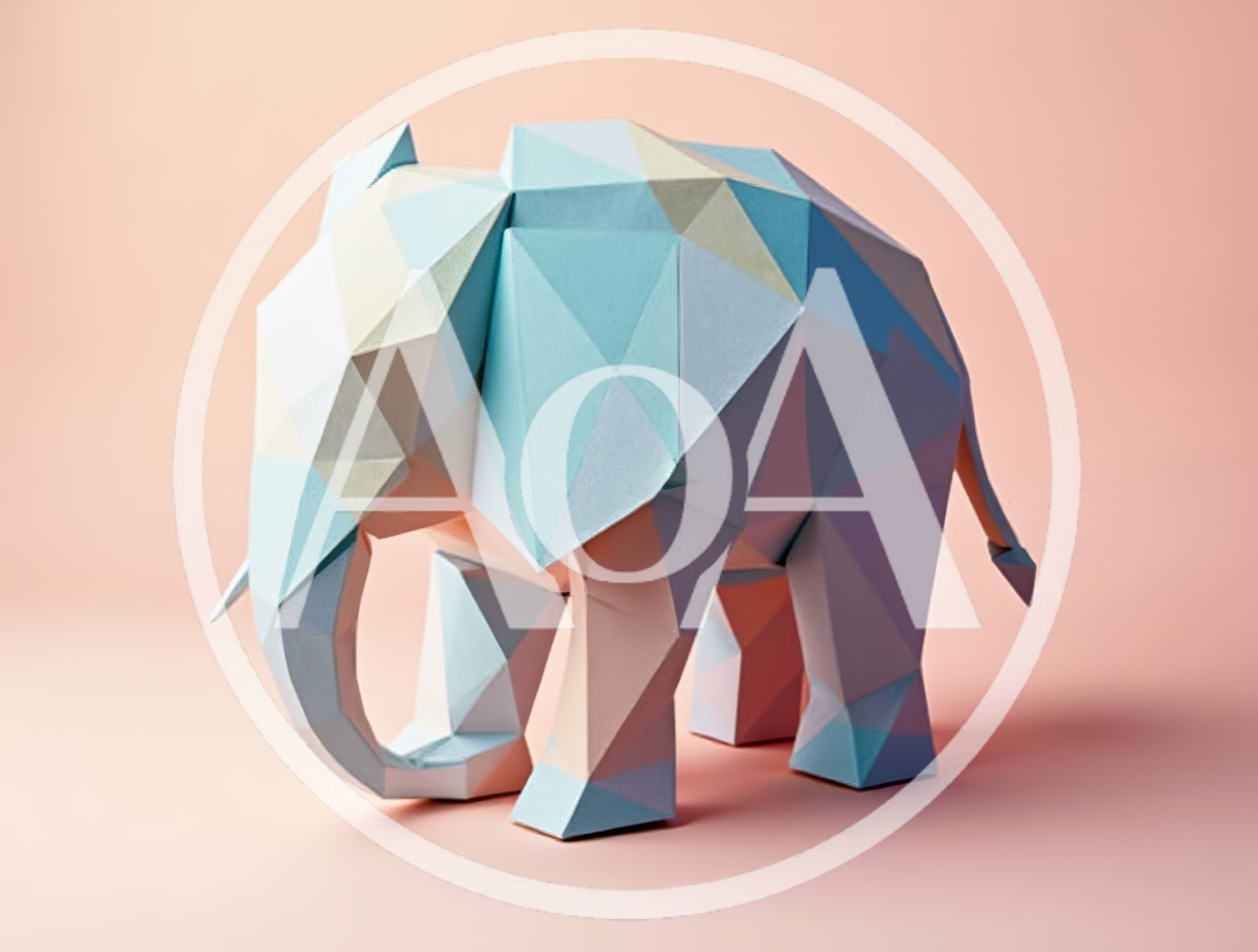 Low Poly Paper Elephant Sculpture